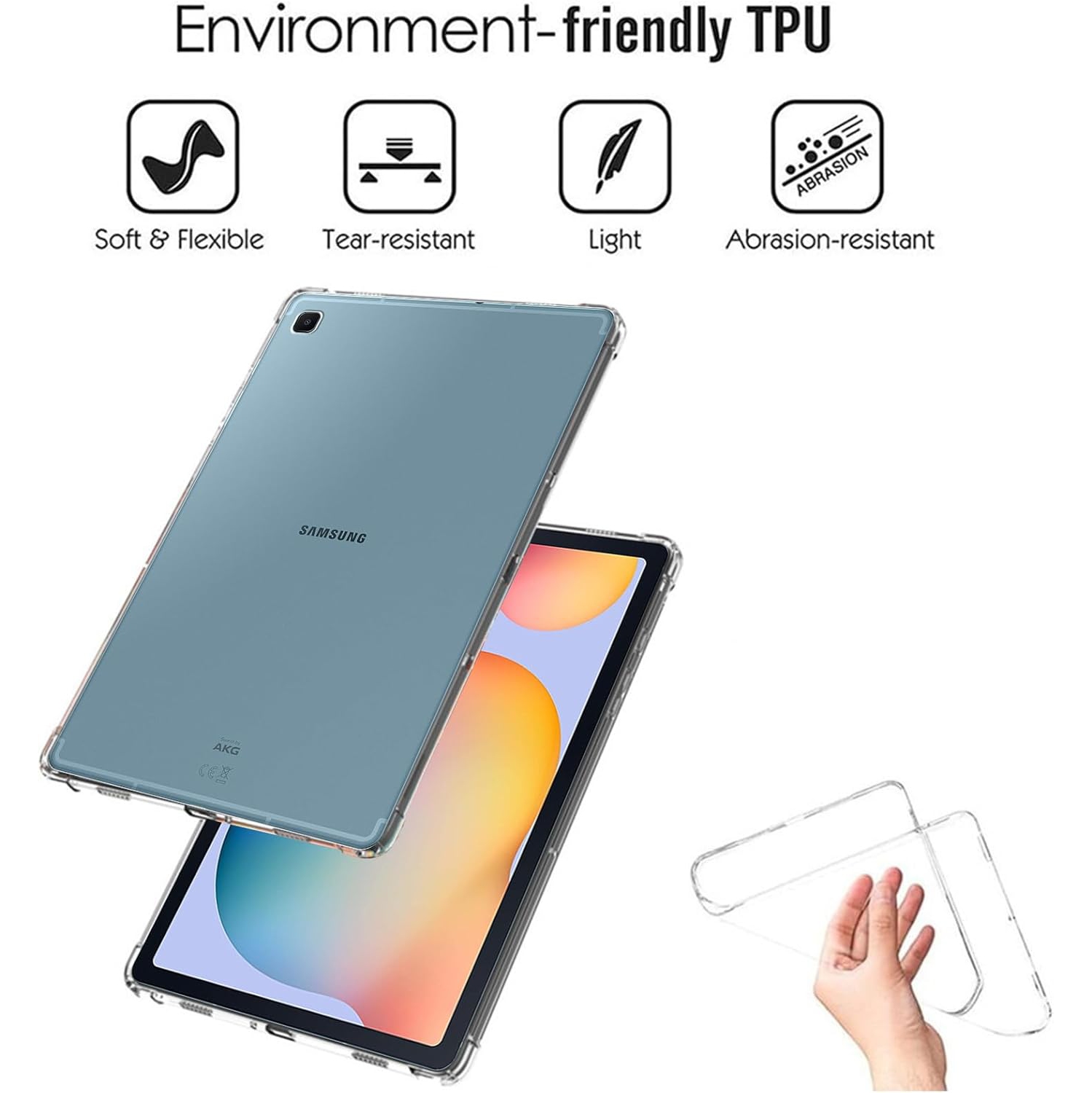 Crystal Clear Case for Samsung Galaxy Tab S6 Lite 10.4 Inch with Screen Protector, Rechargeable Battery Batteries Replacement Ni-MH AAA for Panasonic