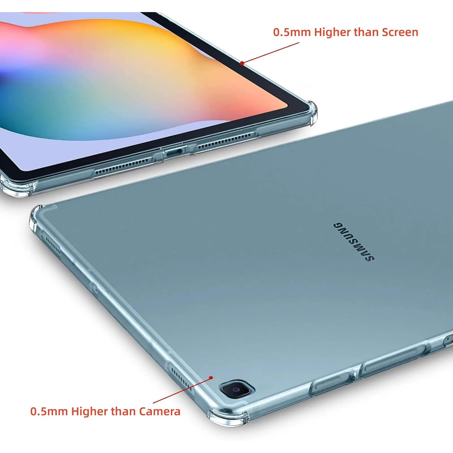 Crystal Clear Case for Samsung Galaxy Tab S6 Lite 10.4 Inch with Screen Protector, Rechargeable Battery Batteries Replacement Ni-MH AAA for Panasonic