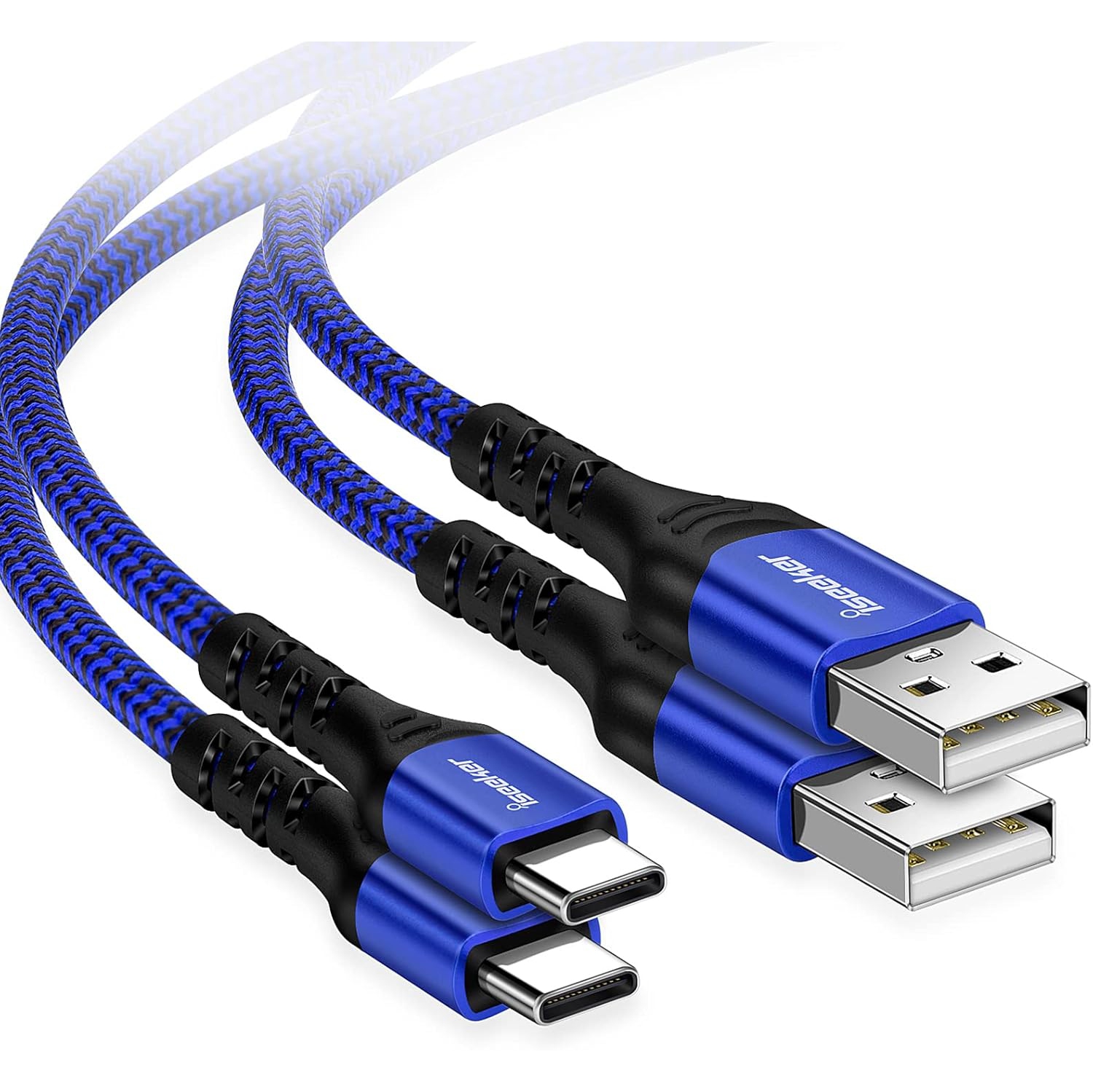 Câble USB de type C 3&nbsp;A Recharge rapide [Paquet de 2 15&nbsp;pi+15&nbsp;pi] Chargeur USB-C pour manette de PS5, chargement USB-A à USB-C