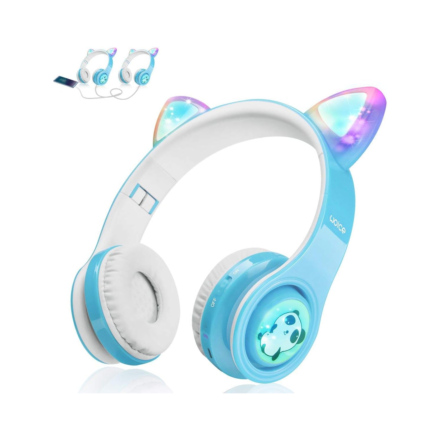 Bluetooth Headphones, Flashing Lights, Music Sharing Function, 85db Volume Limited, Over-Ear Rechargeable Battery Batteries Replacement Ni-MH AAA for Panasonic 1.2V 550mAh