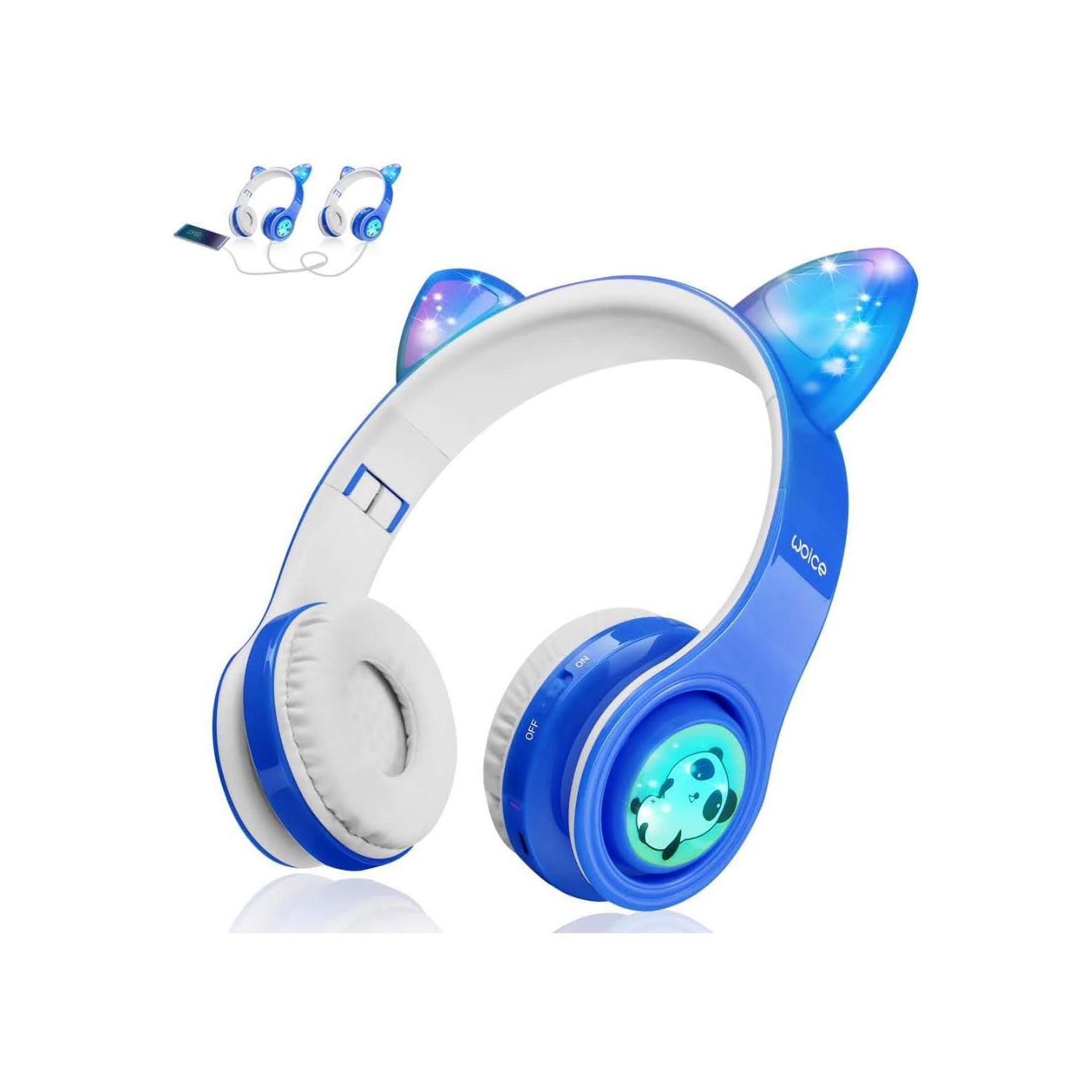 Bluetooth Kids Headphones, Flashing Lights, Music Sharing Function, 85db Volume Limited, Over-Ear Rechargeable Battery Batteries Replacement Ni-MH AAA for Panasonic 1.2V 550mAh