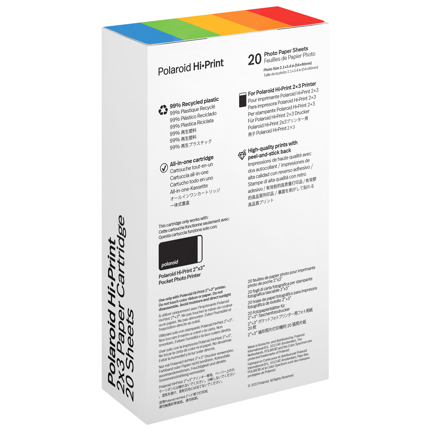 Polaroid Photo Paper with Cartridges for Hi-Print Gen 2 - 20 Sheets