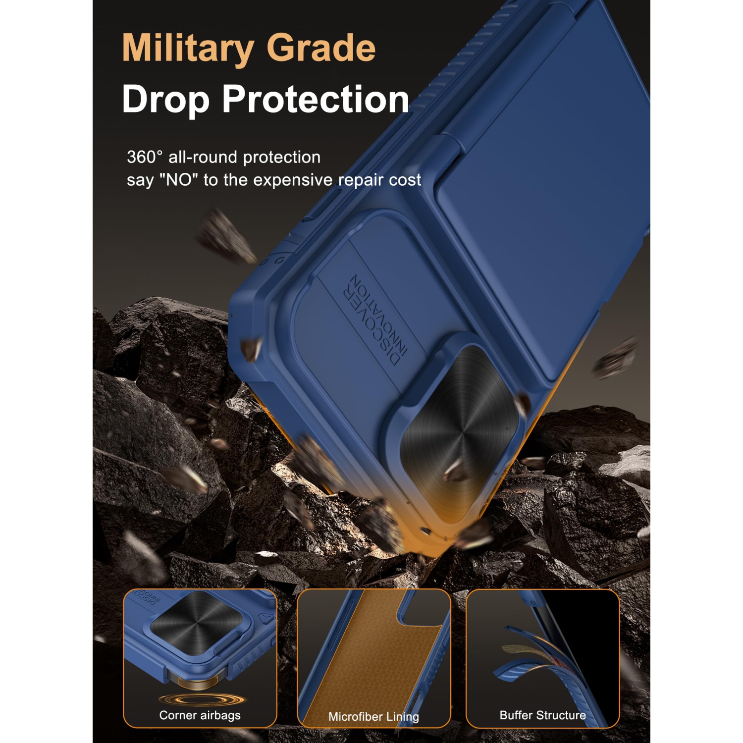 iPhone 16 Wallet Case with Card Holder RFID Blocking & Slide Camera Cover & Raised Edges Protect Screen, Shockproof Rugged Phone Case for iPhone 16