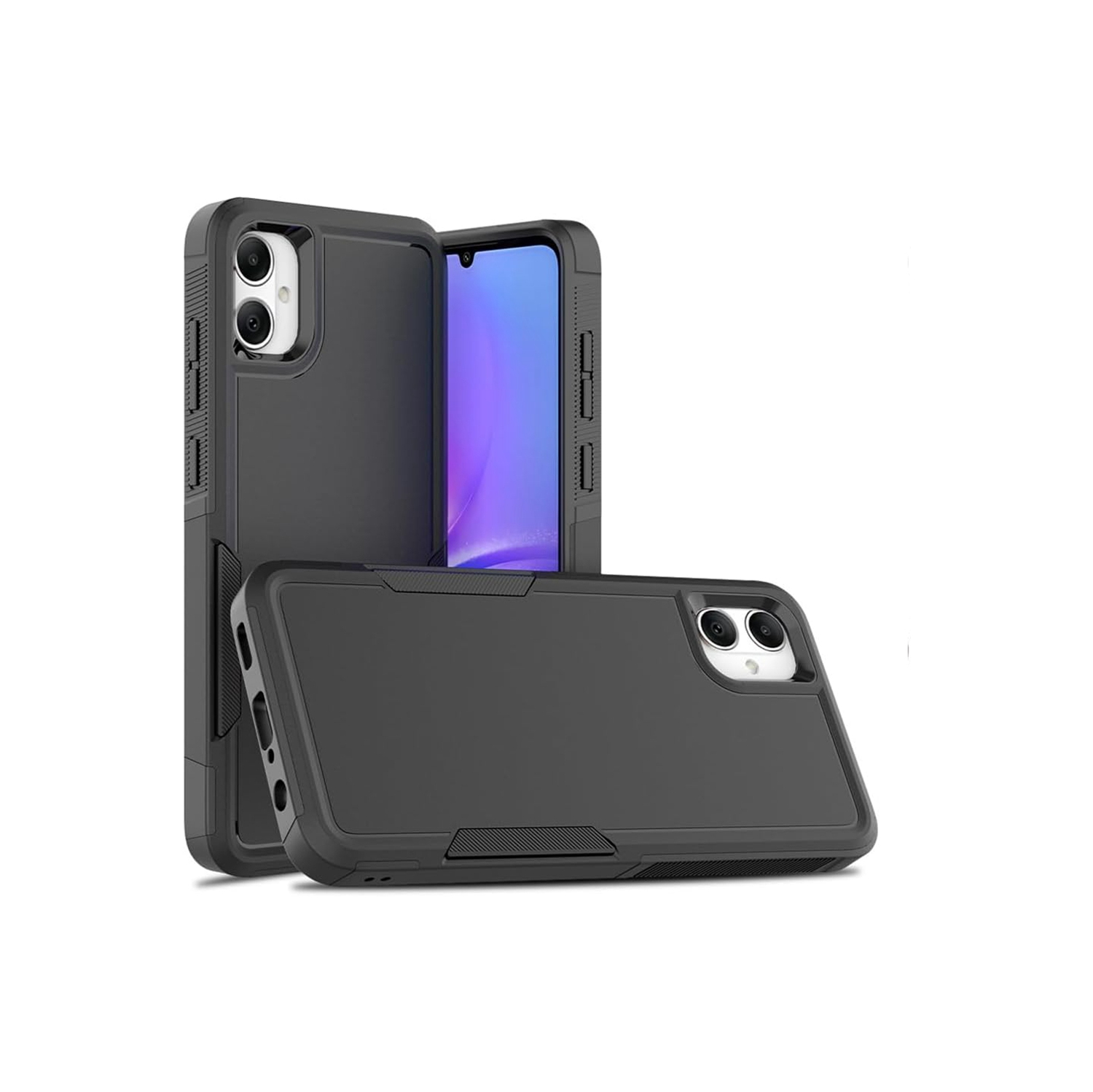 [CS] Étui rigide à double couche avec protection en caoutchouc robuste pour Samsung Galaxy A06, noir