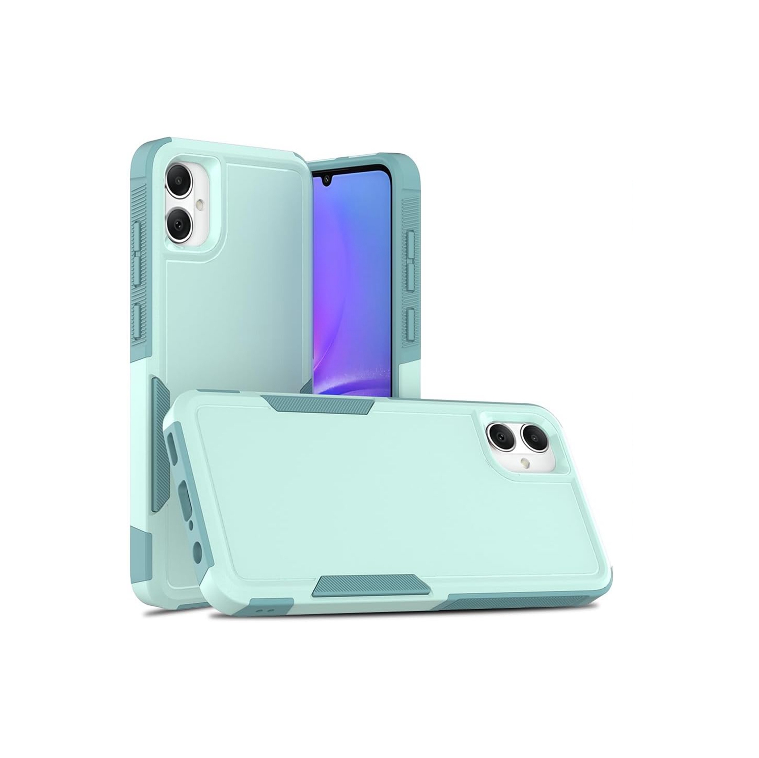 [CS] Étui rigide double couche robuste en caoutchouc avec pare-chocs pour Samsung Galaxy A06, sarcelle