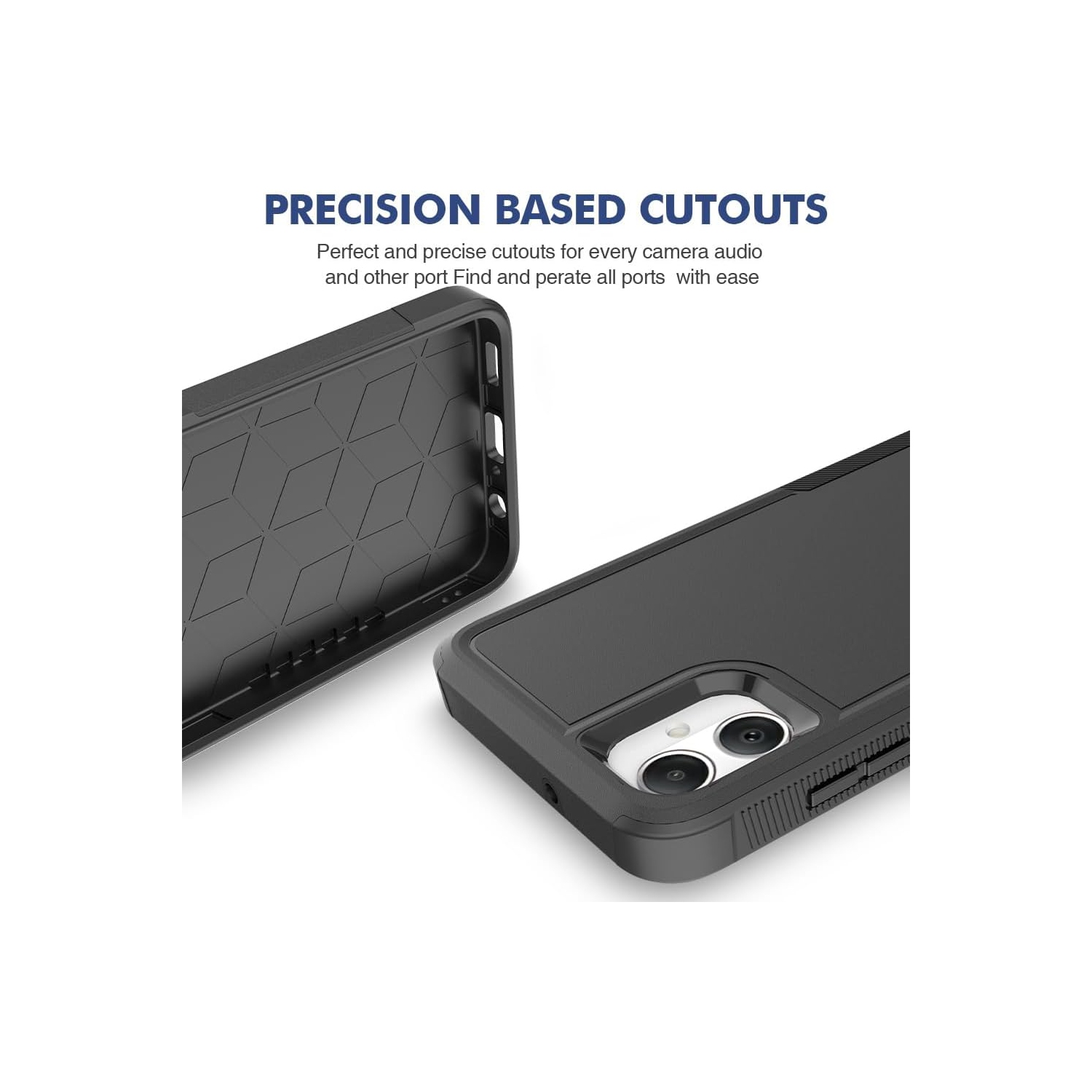 [CS] Dual Layers Heavy Duty Rubber Armor Bumper Hard Case Cover for Samsung Galaxy A06, Midnight Green