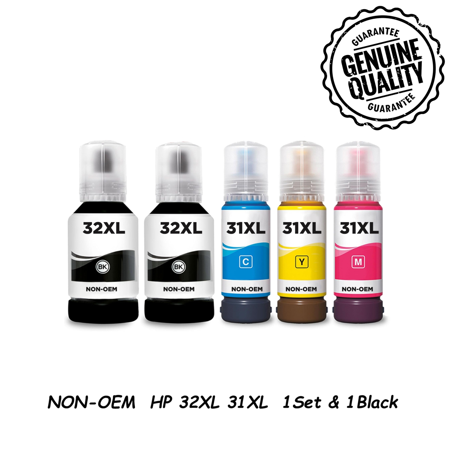 Go Inks 4-Pack Refill Ink Bottles For HP Smart Tank 5106, 555, 7006, 7306, 7606 – Black, Cyan, Magenta, Yellow