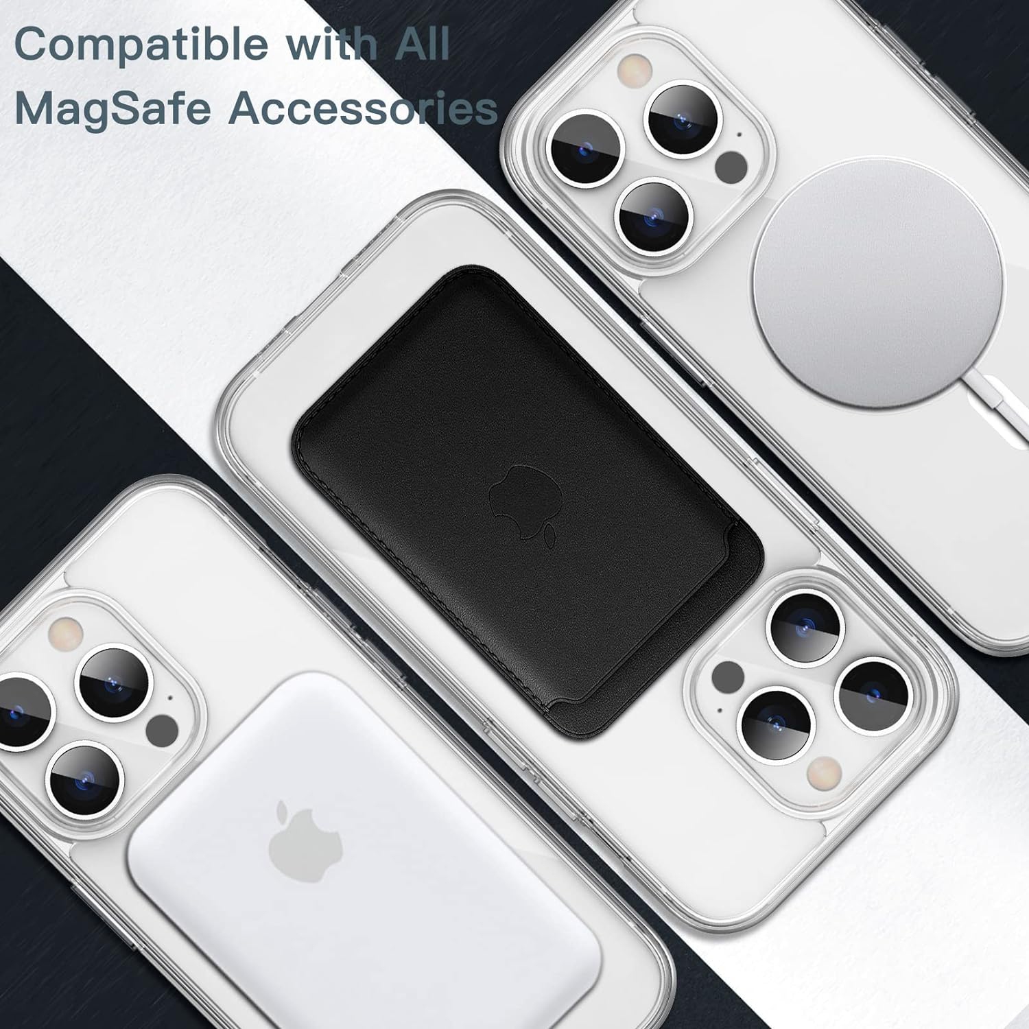 Étui pour iPhone 14 Plus compatible avec MagSafe, étui de téléphone transparent Strong Magnetic antichoc