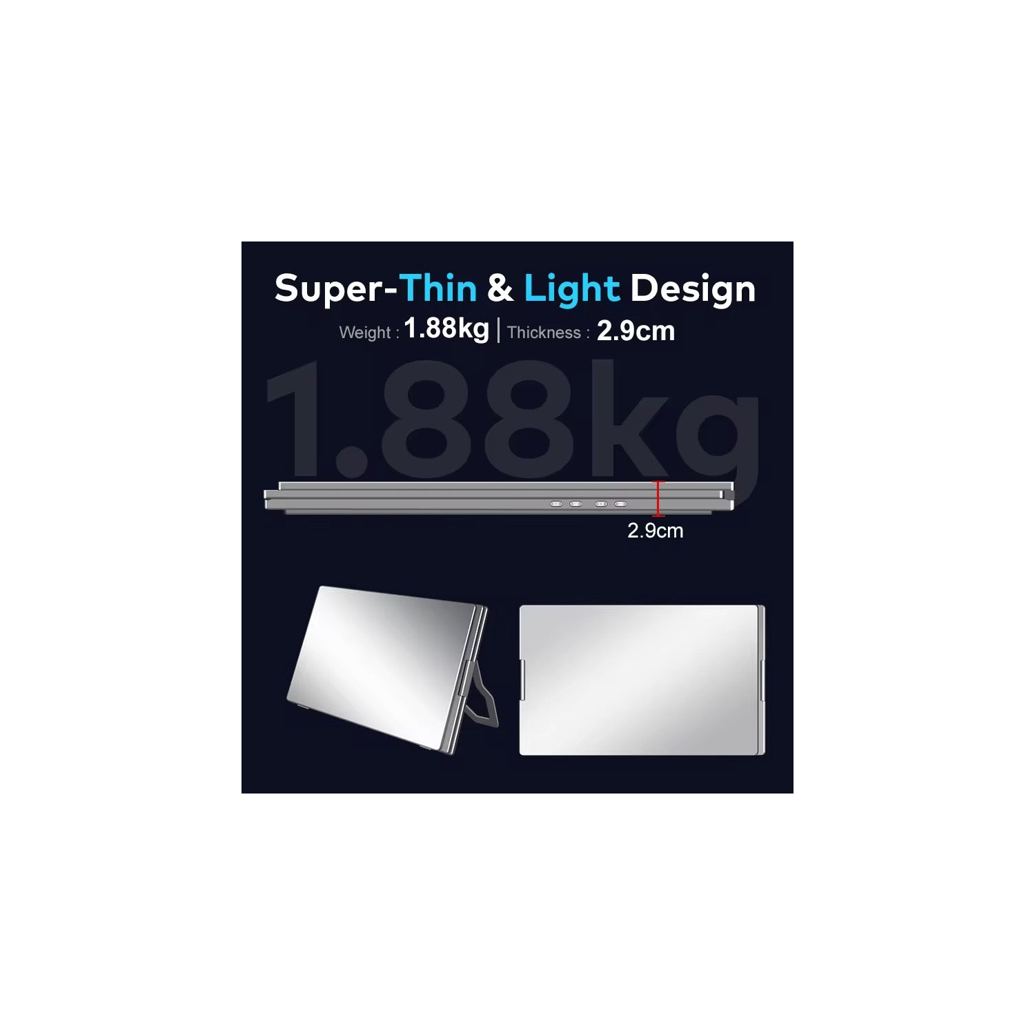 Moniteur portatif double TUTT de 16&nbsp;po | Connexion par câble simple | Format 16:10 IPS, conception autonome | Windows, MacBook | S900