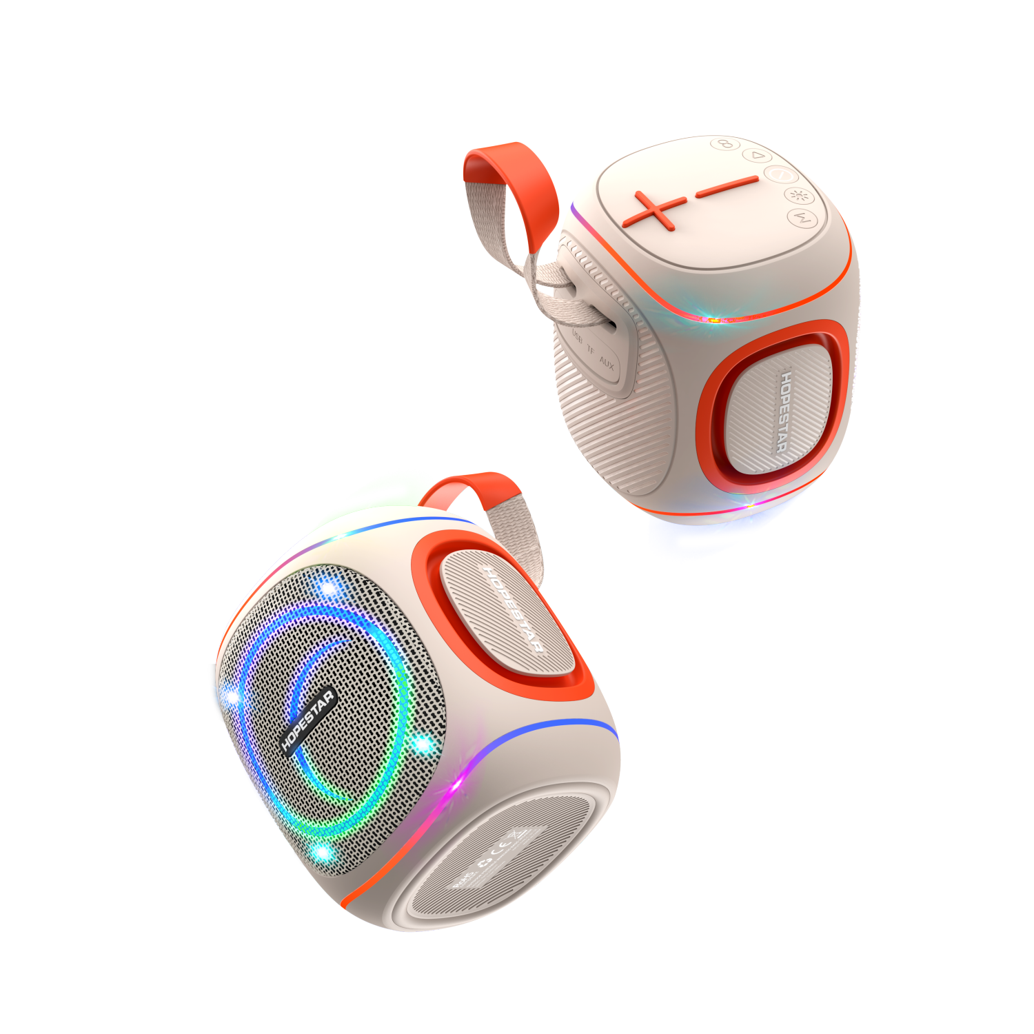 Portable Wireless 10W Waterproof Bluetooth Speakers with RGB Lights, 2400mAh