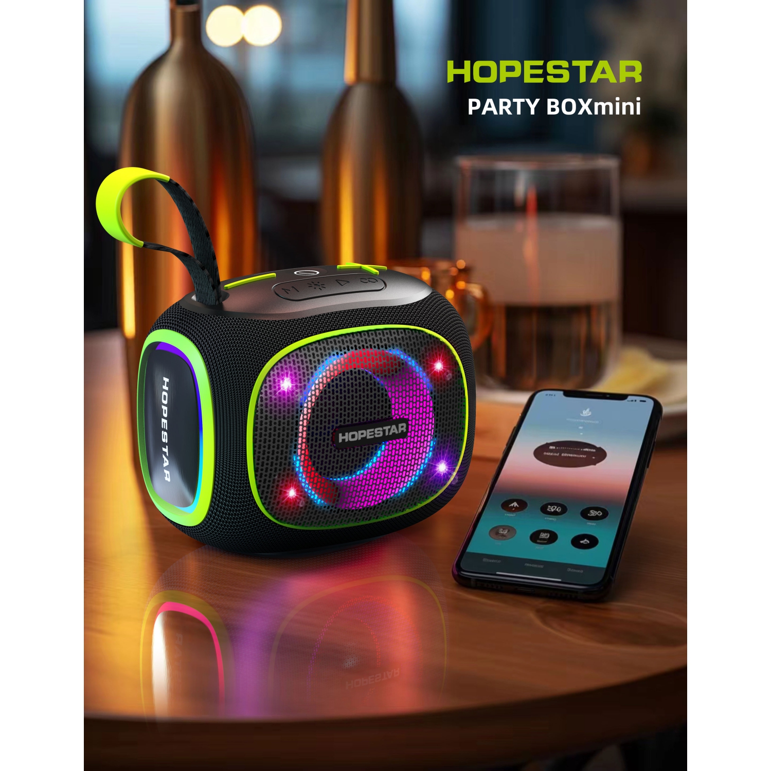 Portable 10W Waterproof Bluetooth Speaker with RGB Lights, 2400mAh - Gray