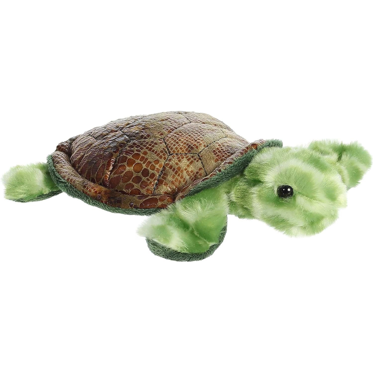 Aurora Adorable Mini Flopsie Splish Sea Turtle Stuffed Animal - Green 8 Inches