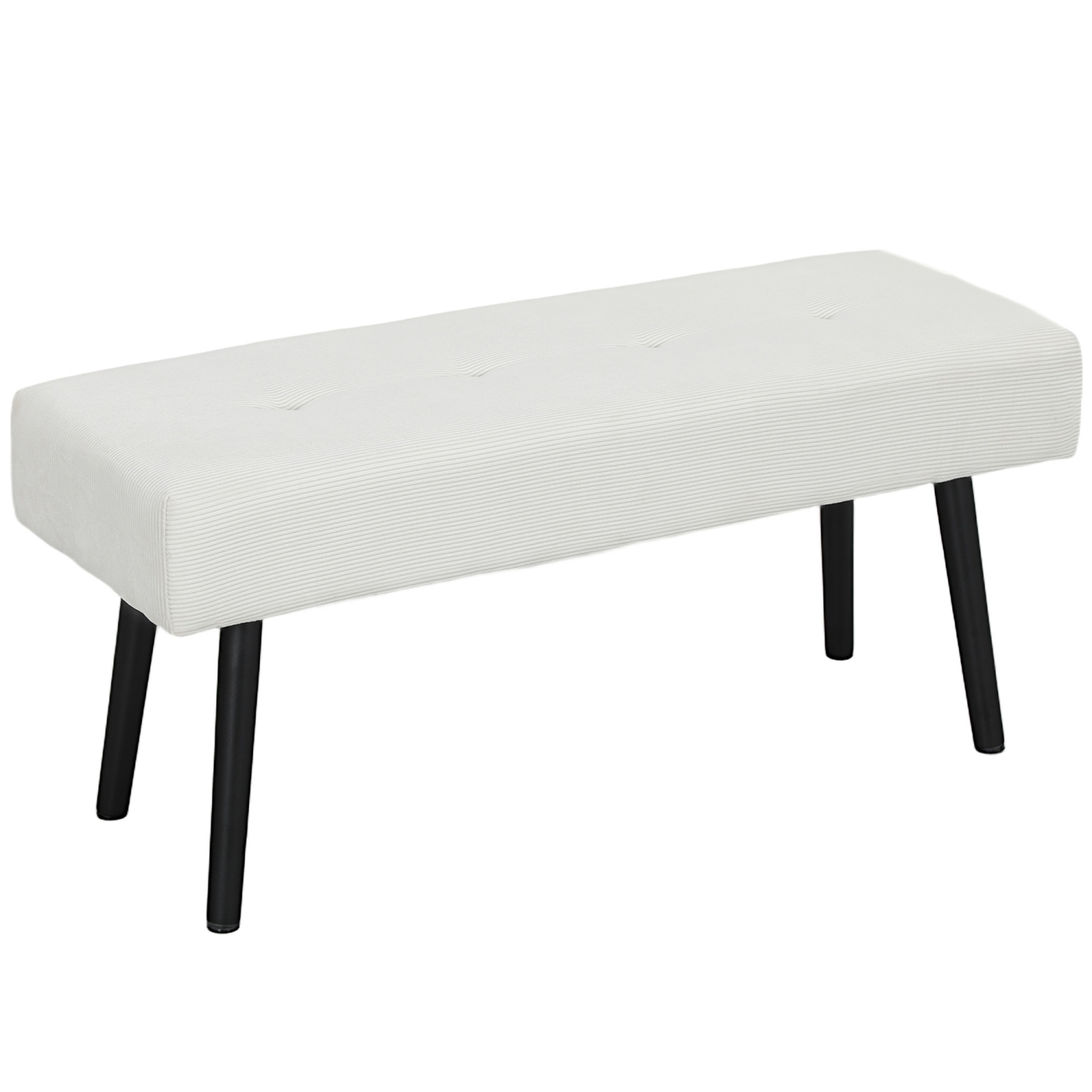 HOMCOM – Banc d'entrée de chambre à coucher rembourré de 39&nbsp;po, banc d'extrémité moderne capitonné en velours côtelé avec siège rembourré et