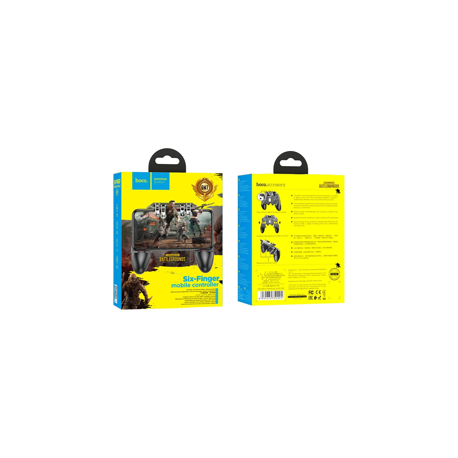 Manette de jeu à six doigts Eagle GM7 de Hoco avec 4 gâchettes