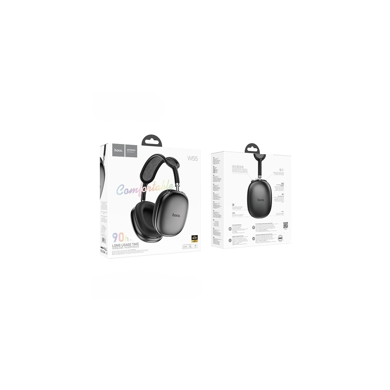 Hoco W55 Wireless Bluetooth Sports Headphones - Silver