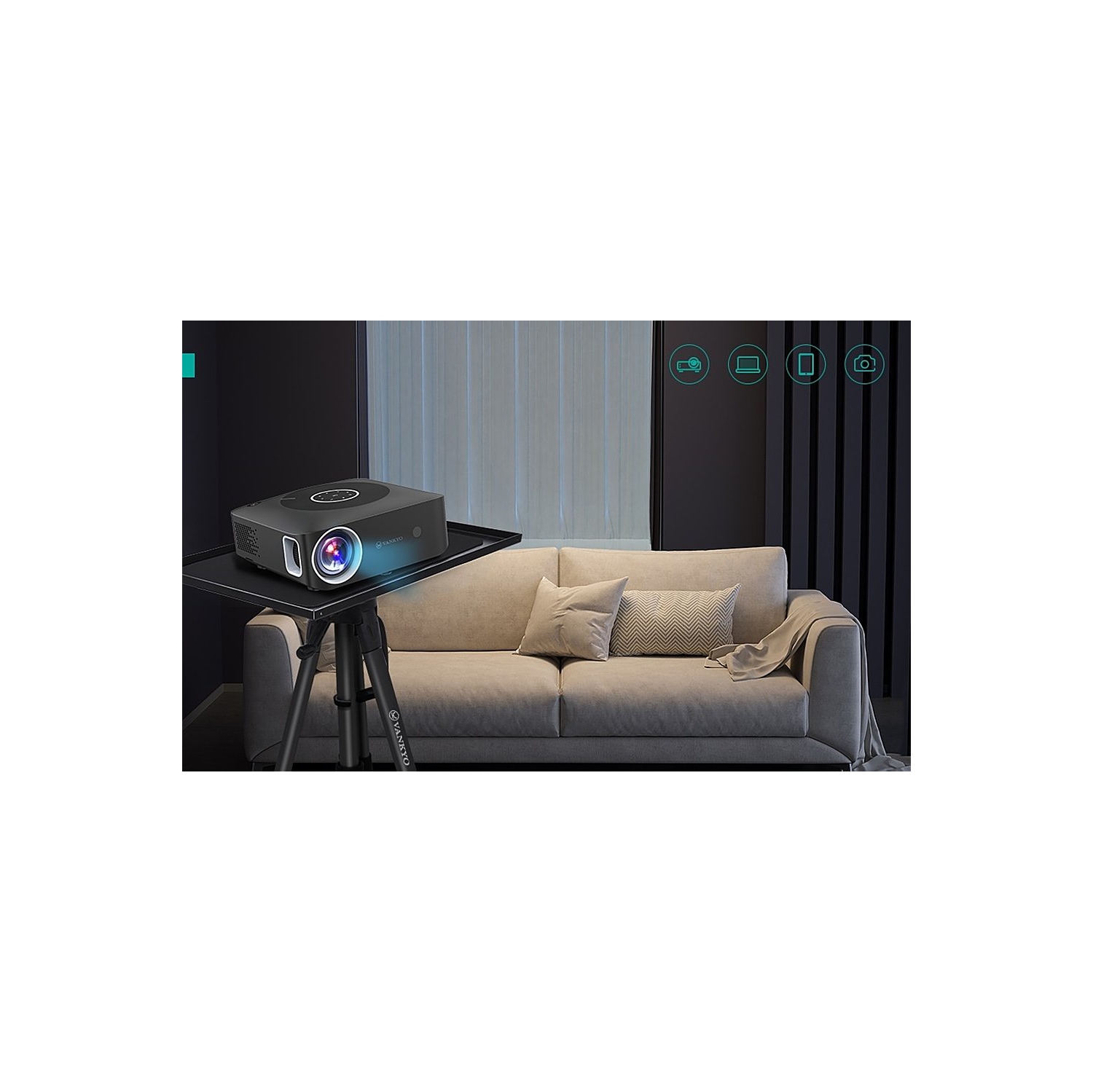 Vankyo - TP20 Aluminum Tripod Projector Stand - Black