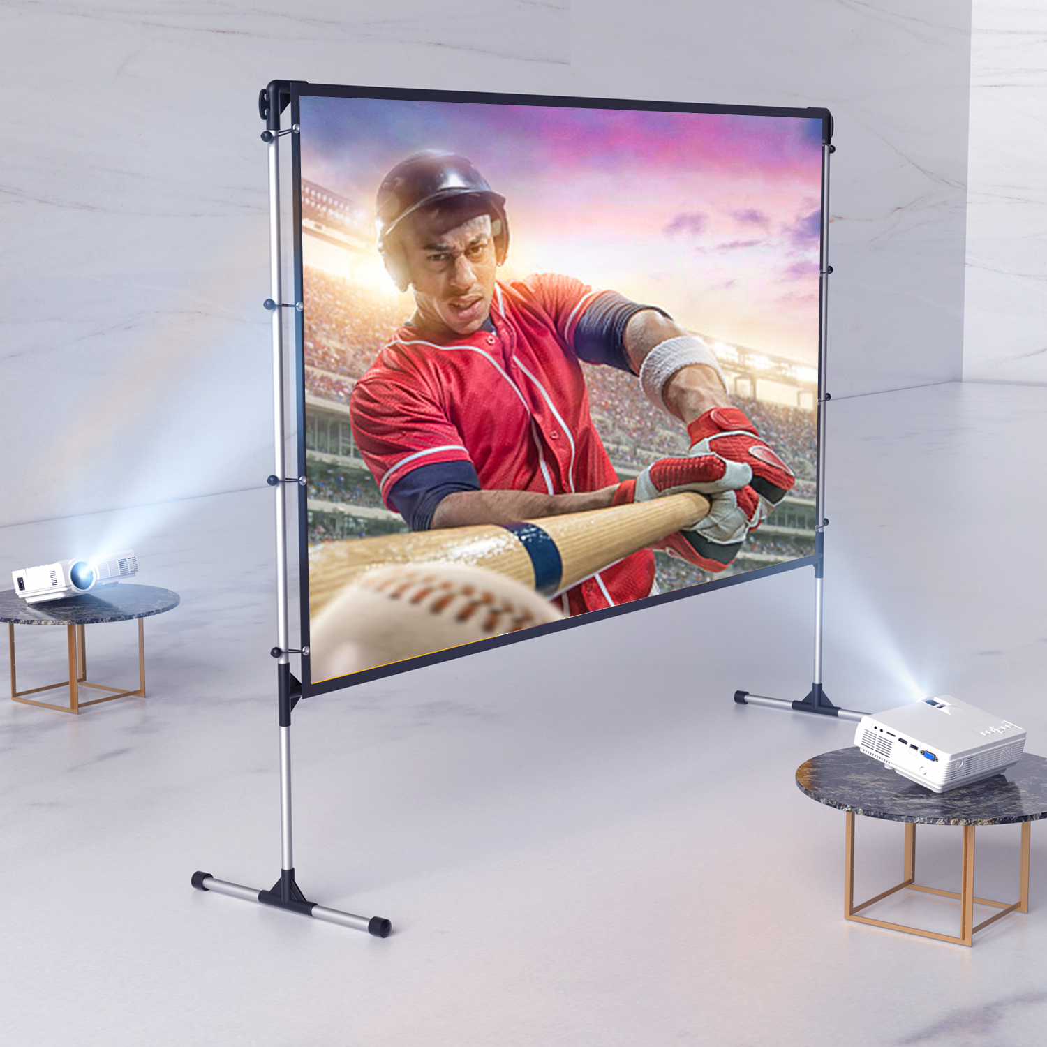 Vankyo - Staytrue 100" T Projector Screen - White