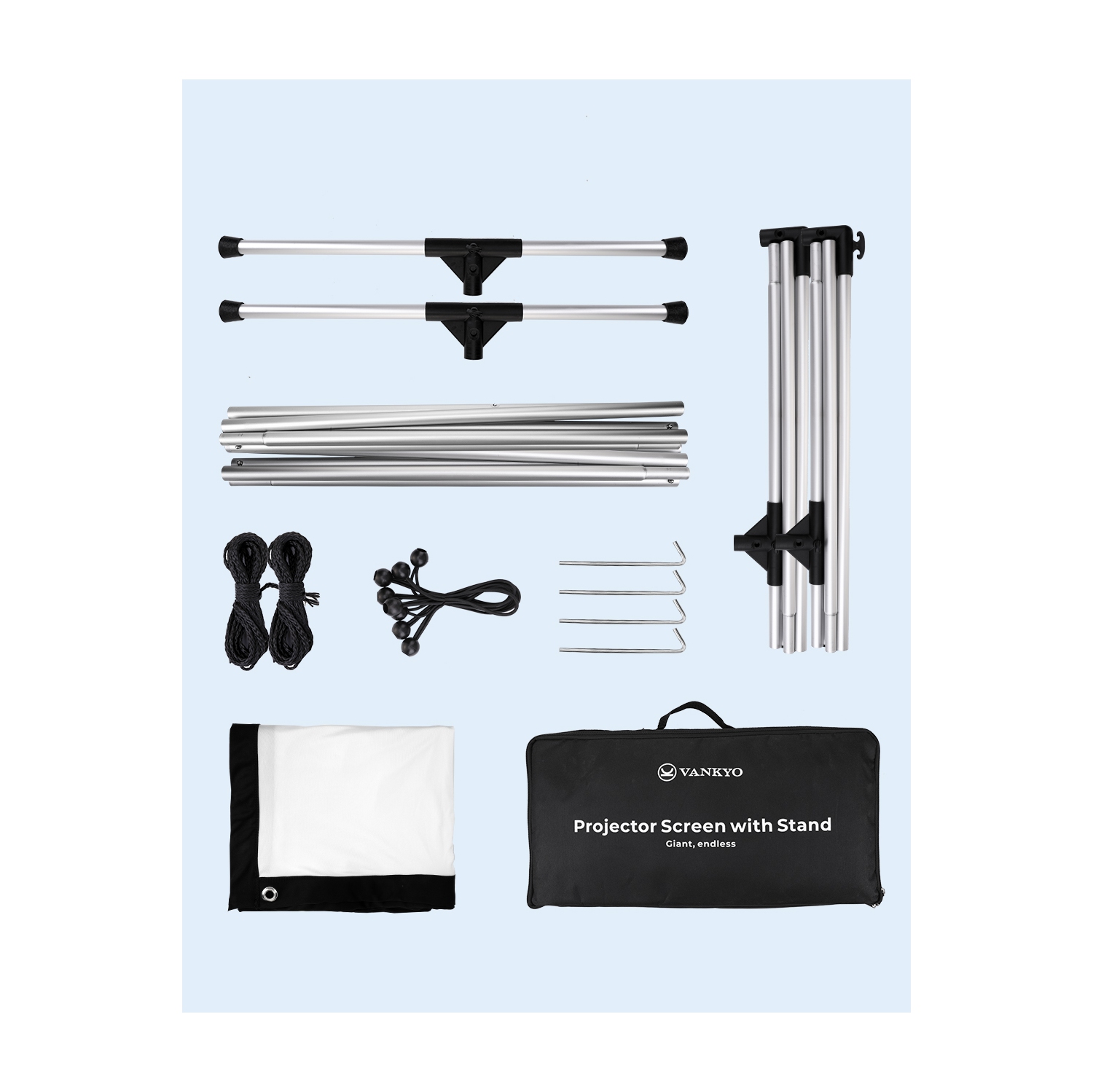 Vankyo - Staytrue 100" T Projector Screen - White