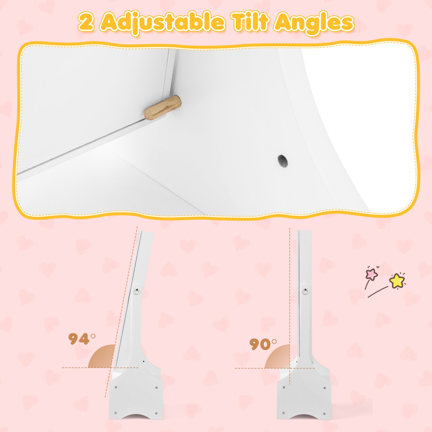 Ensemble coiffeuse princesse avec table et chaise et armoire à bijoux de Costway pour enfants