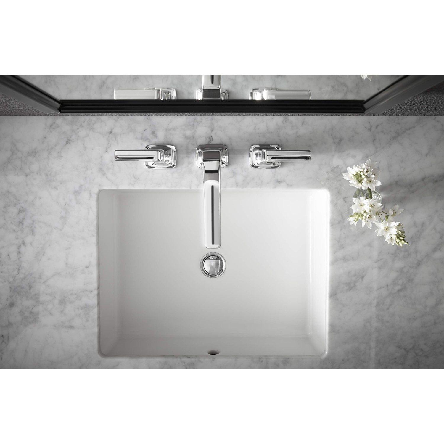 Kohler – Évier de salle de bain rectangulaire K-EC2882-0 Verticyl, blanc