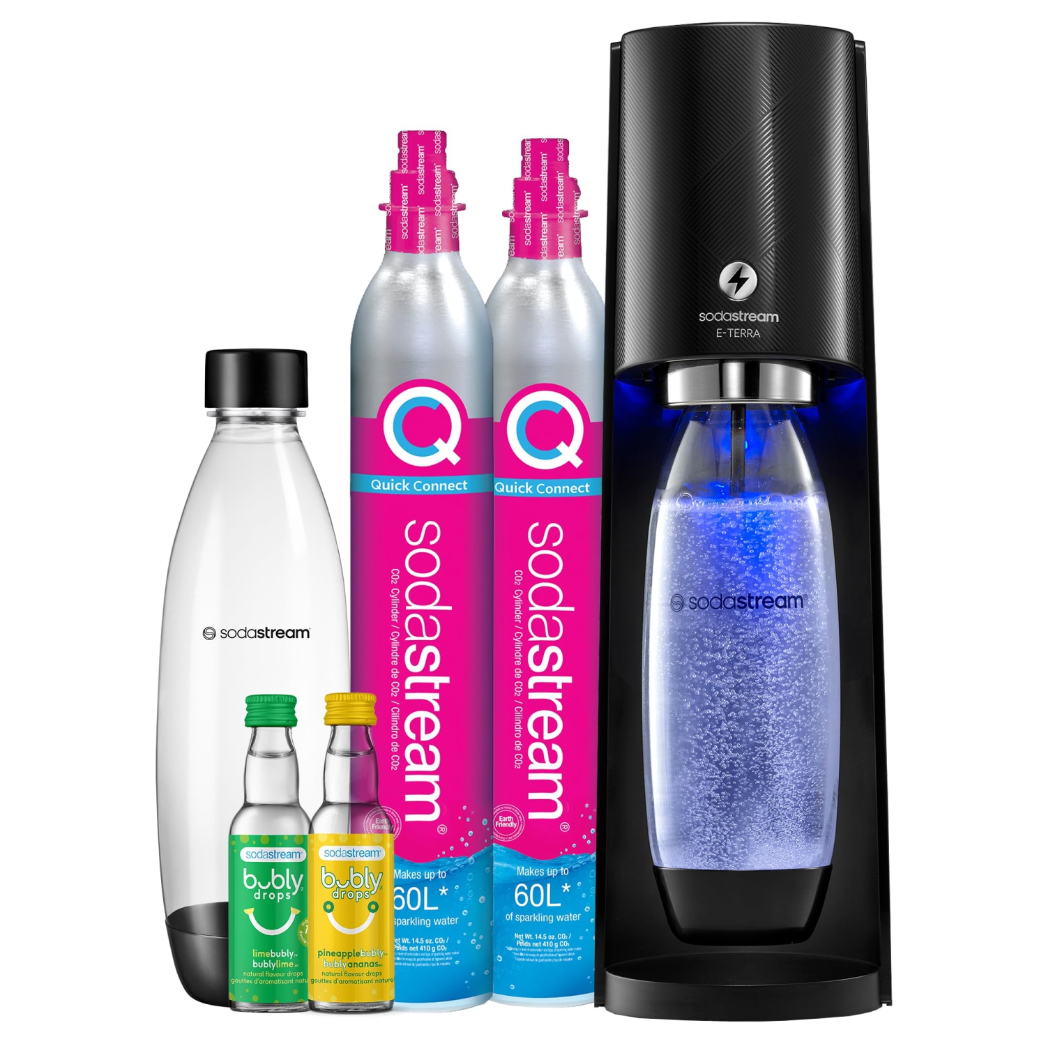 Ensemble machine à eau pétillante E-Terra de SodaStream