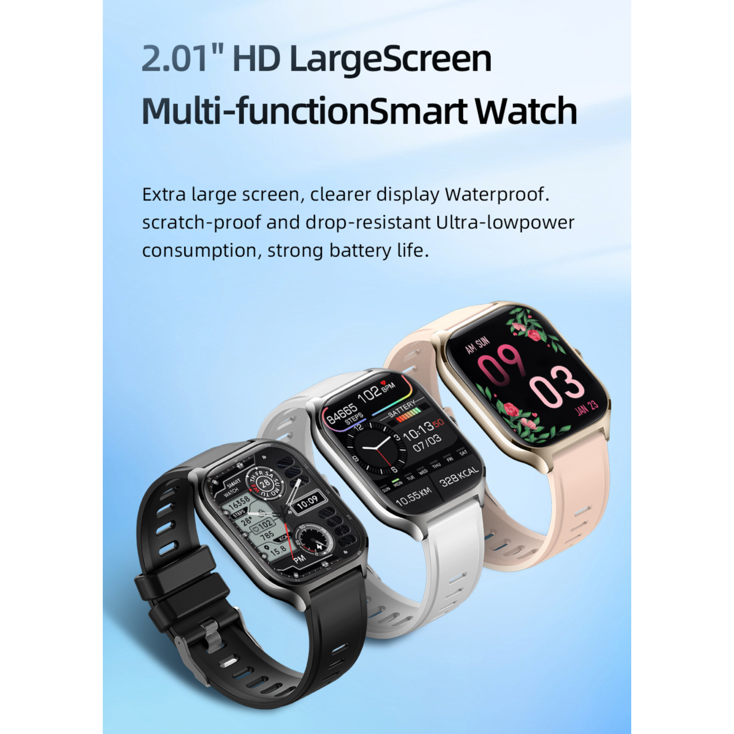 TUTT Smartwatch for Men and Women, 2.01” Dial, Waterproof, Bluetooth Calling, Blood Oxygen & Heart Rate Monitor LX7