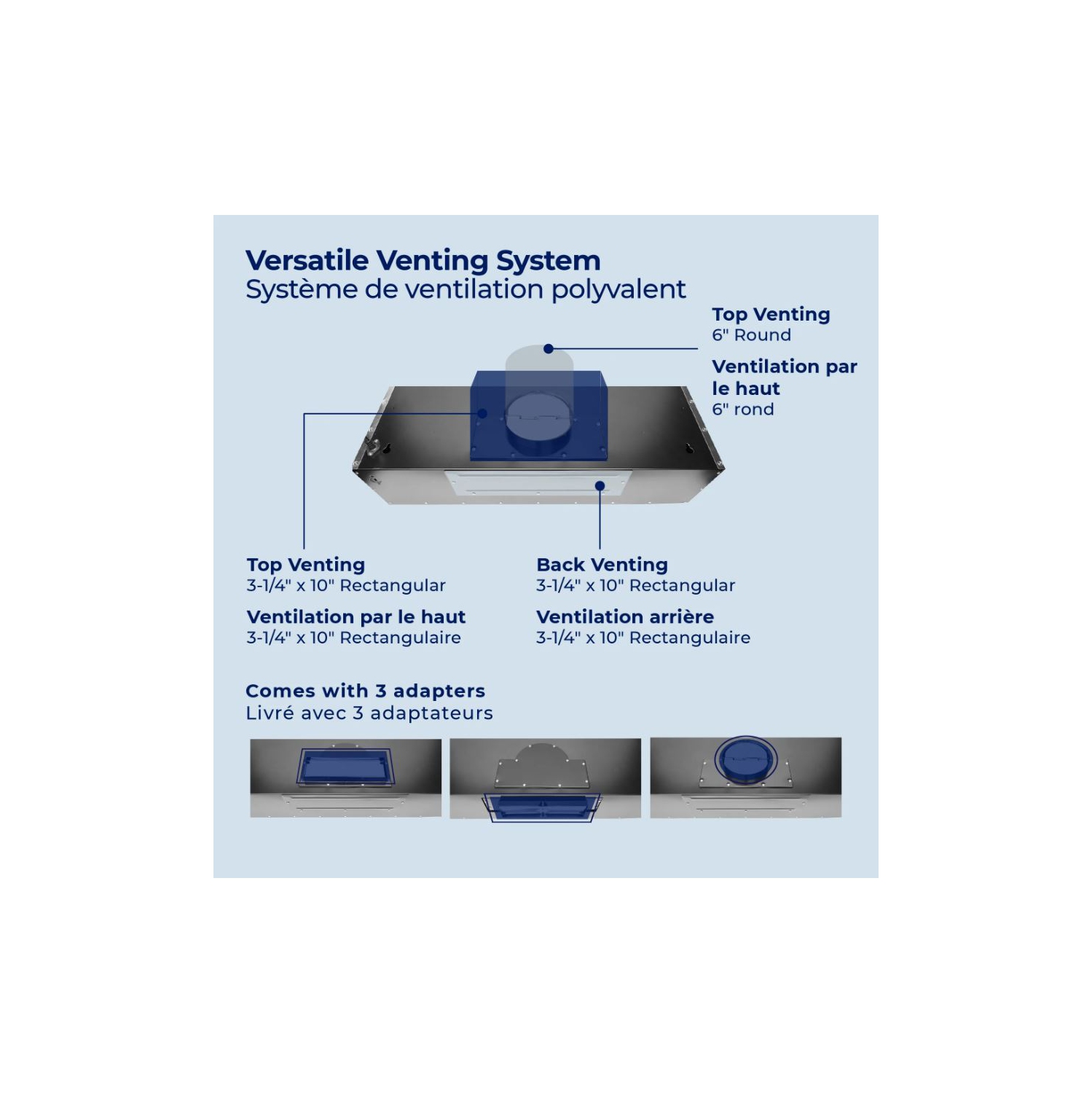 Hauslane&nbsp;| Hotte de dessous d'armoire de 30&nbsp;po en acier inoxydable noir Chef - UC-PS18BSS-30