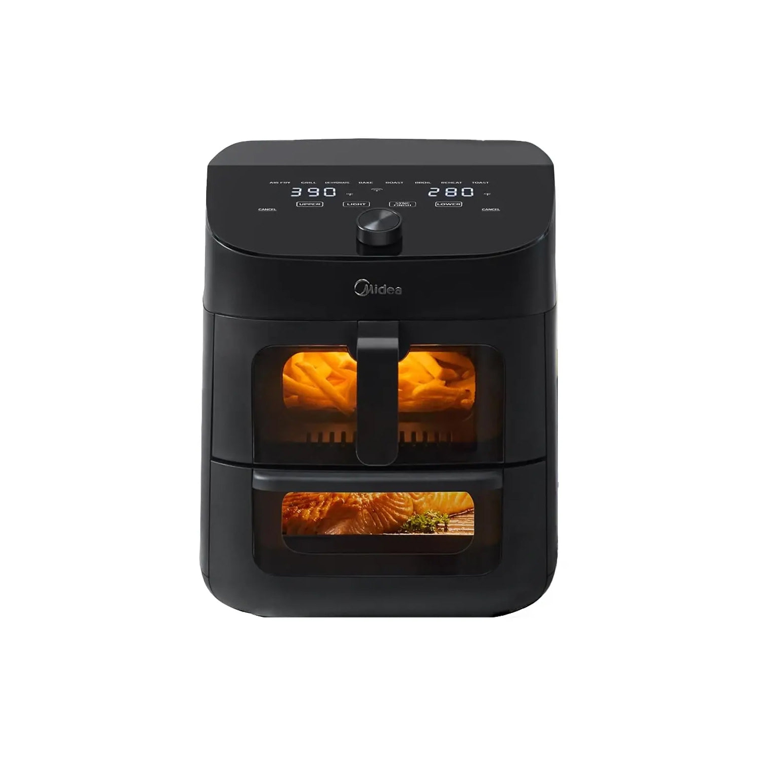 Refurbished Excellent- Midea Dual Basket Air Fryer Oven 11 Quart 8 in 1 Functions