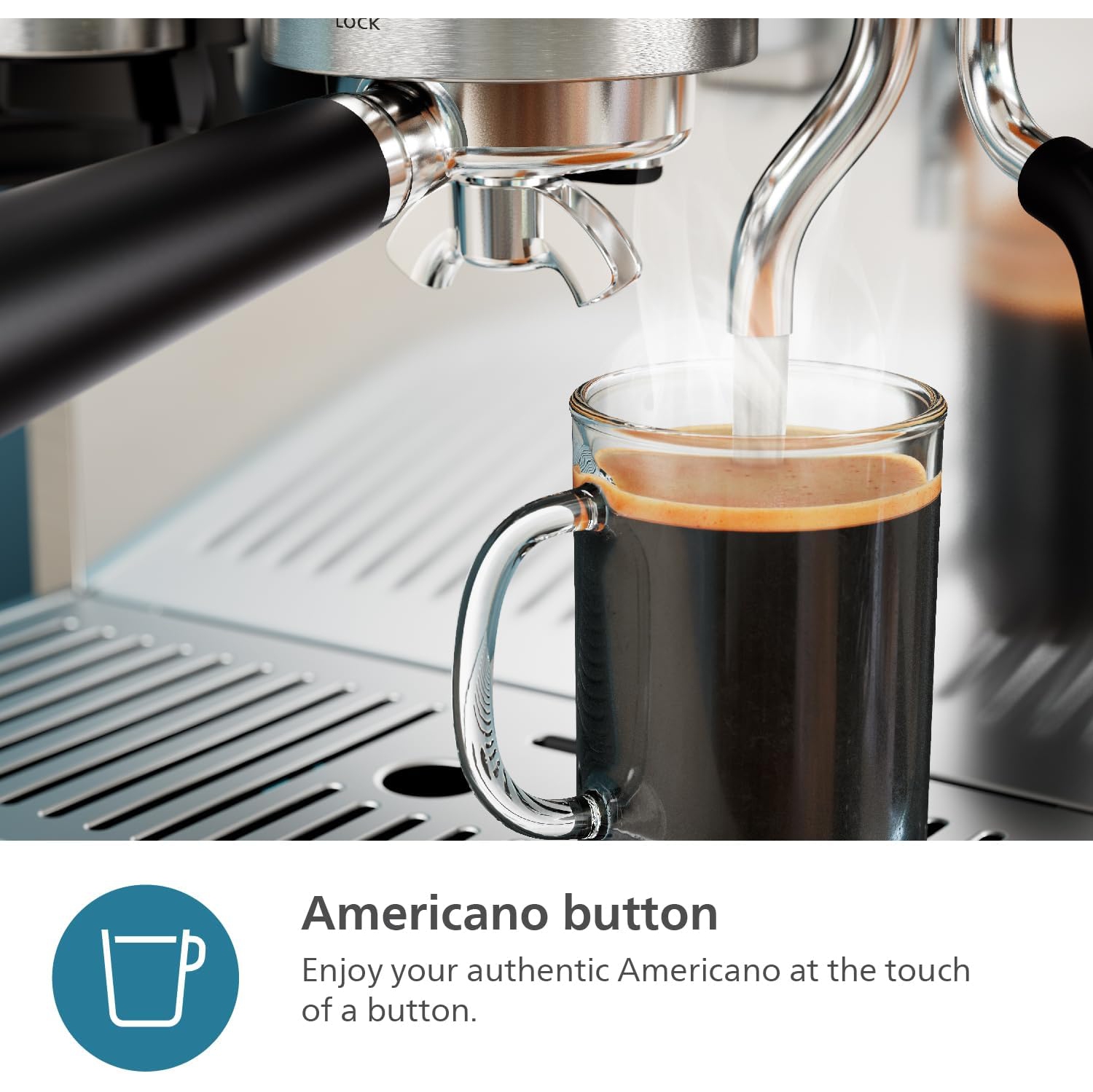 Machine à espresso semi-automatique Barista Brew de PHILIPS - Espresso simple et double + bouton Americano, contenant de grains de 250&nbsp;g, guide