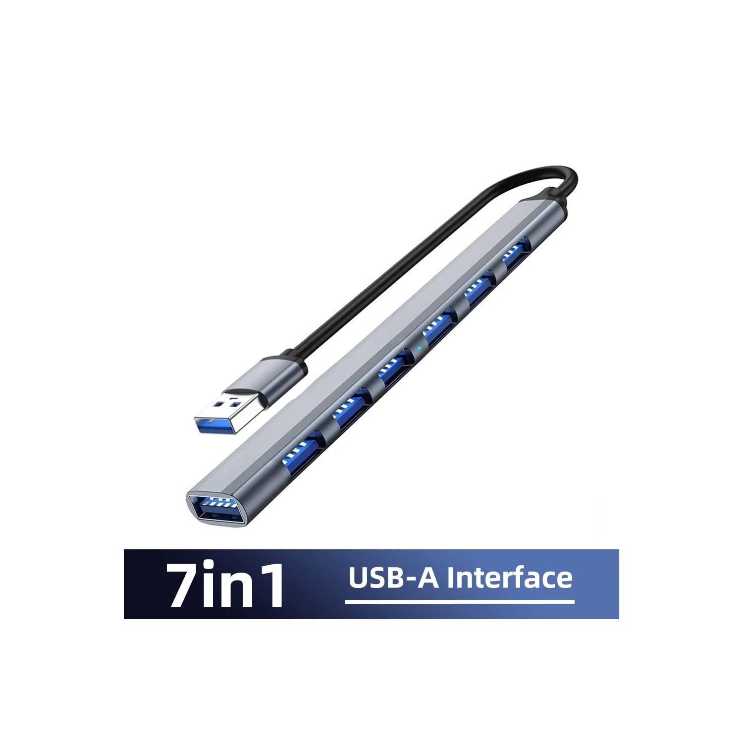 Concentrateur USB-C à 3,0 7 ports; Adaptateur multirépartiteur à 4 ports OTG pour Xiaomi Lenovo MacBook Pro 13 15 Air Pro; Accessoires informatiques