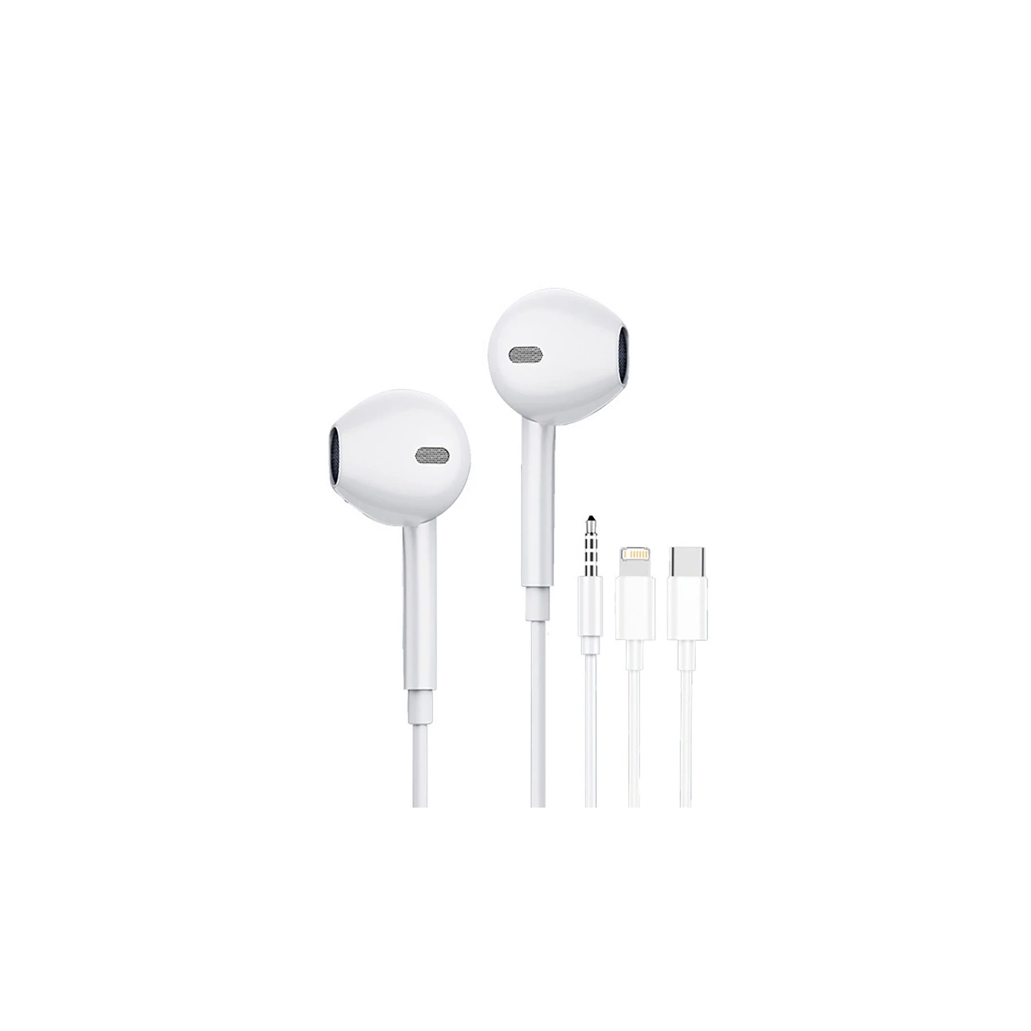 Original Wired Earphones For iPhone 15/14/13/12/11 Pro Max 7/8Plus XR/XS/SE/X iPad In-Ear Earbuds Lightning USB-C 3.5mm Earphone