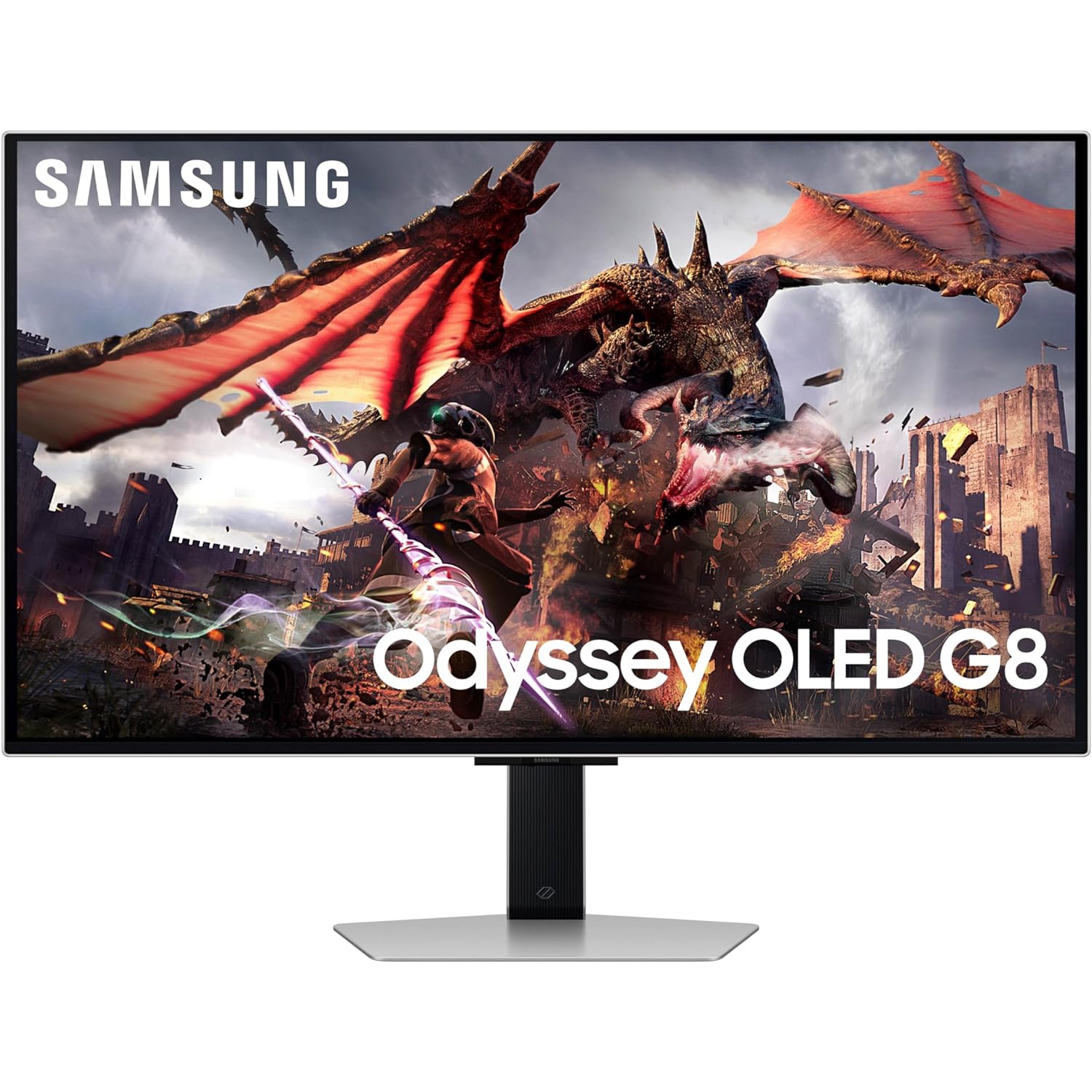 Open Box SAMSUNG 32-Inch Odyssey OLED G8 (G80SD) 4K UHD Smart Gaming Monitor, 240Hz 0.03ms, G-Sync Compatible, Glare-Free Display, Gaming Hub, Sleek Metal Design, LS32DG802SNXZA