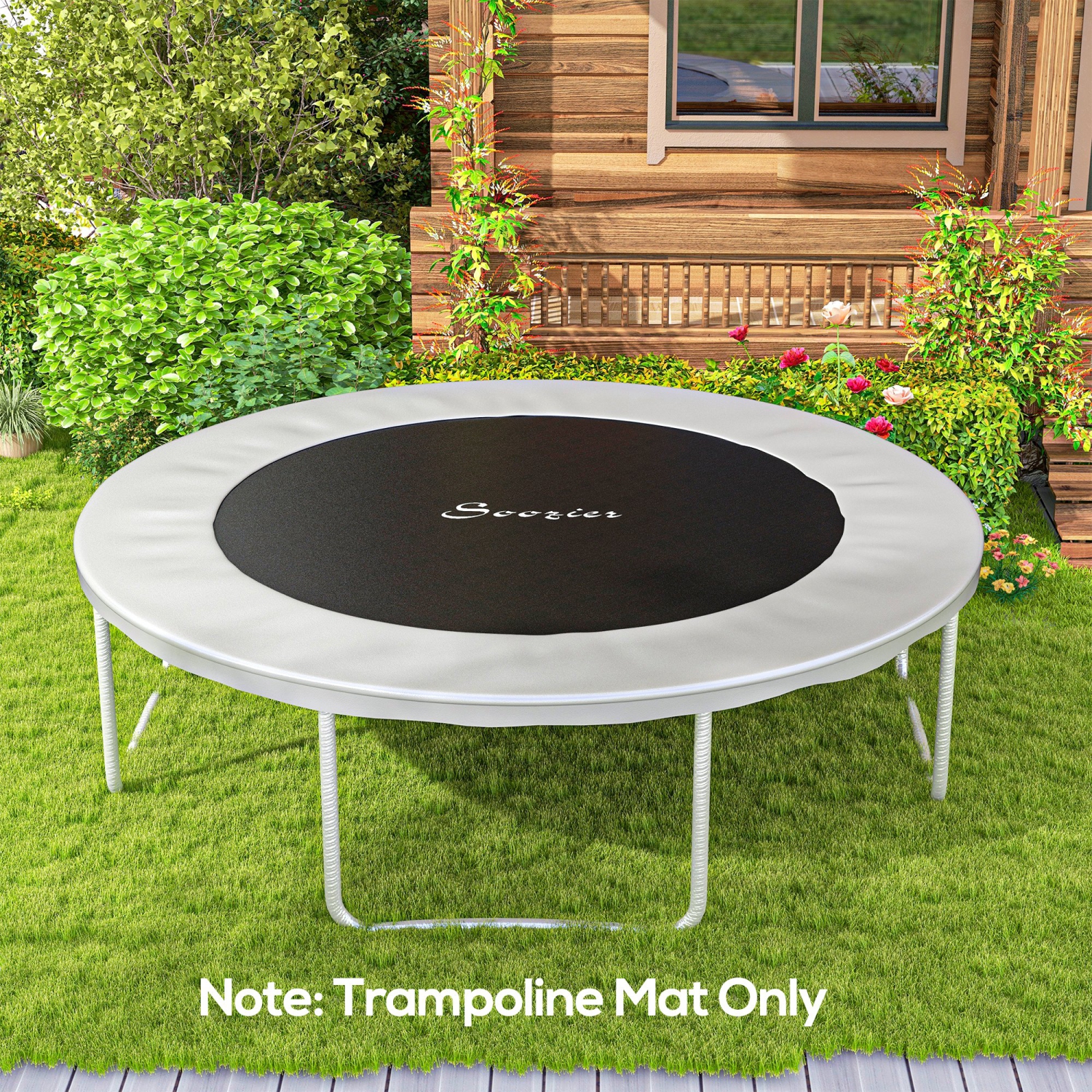 Soozier Trampoline Replacement Mat with 8 Rows of Stitching, Spring Pull Tool and 42 V-Hooks, Fits 8ft Trampoline, Using 5.5" Springs, Trampoline Mat,