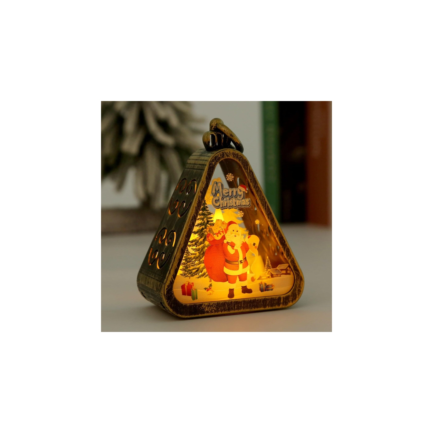 Décorations de Noël Nuit rétro, 2024 nouveau modèle de veilleuse rétro cadeau lumineux, petit cadeau Noël décoration de Noël, décorations de bureau