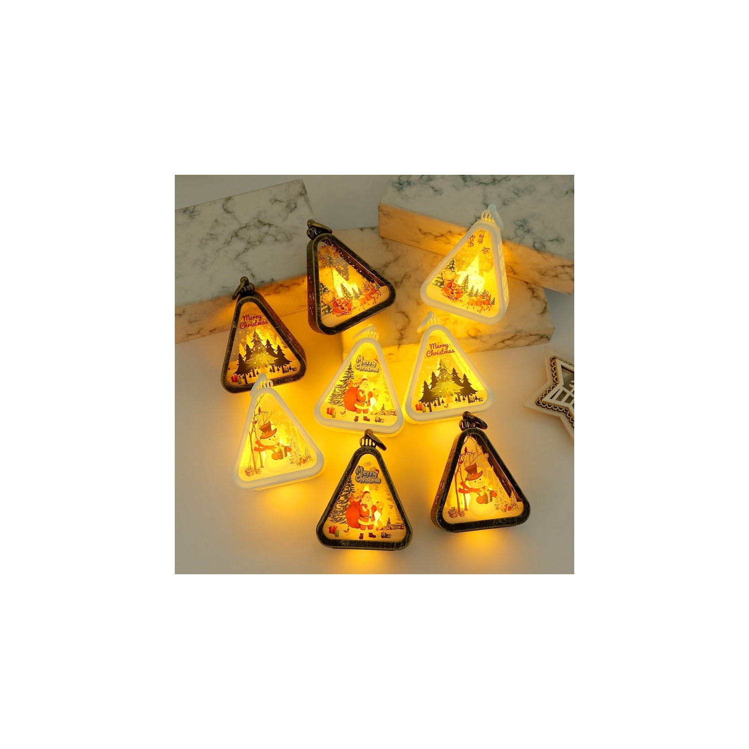 Décorations de Noël Nuit rétro, 2024 nouveau modèle de veilleuse rétro cadeau lumineux, petit cadeau Noël décoration de Noël, décorations de bureau