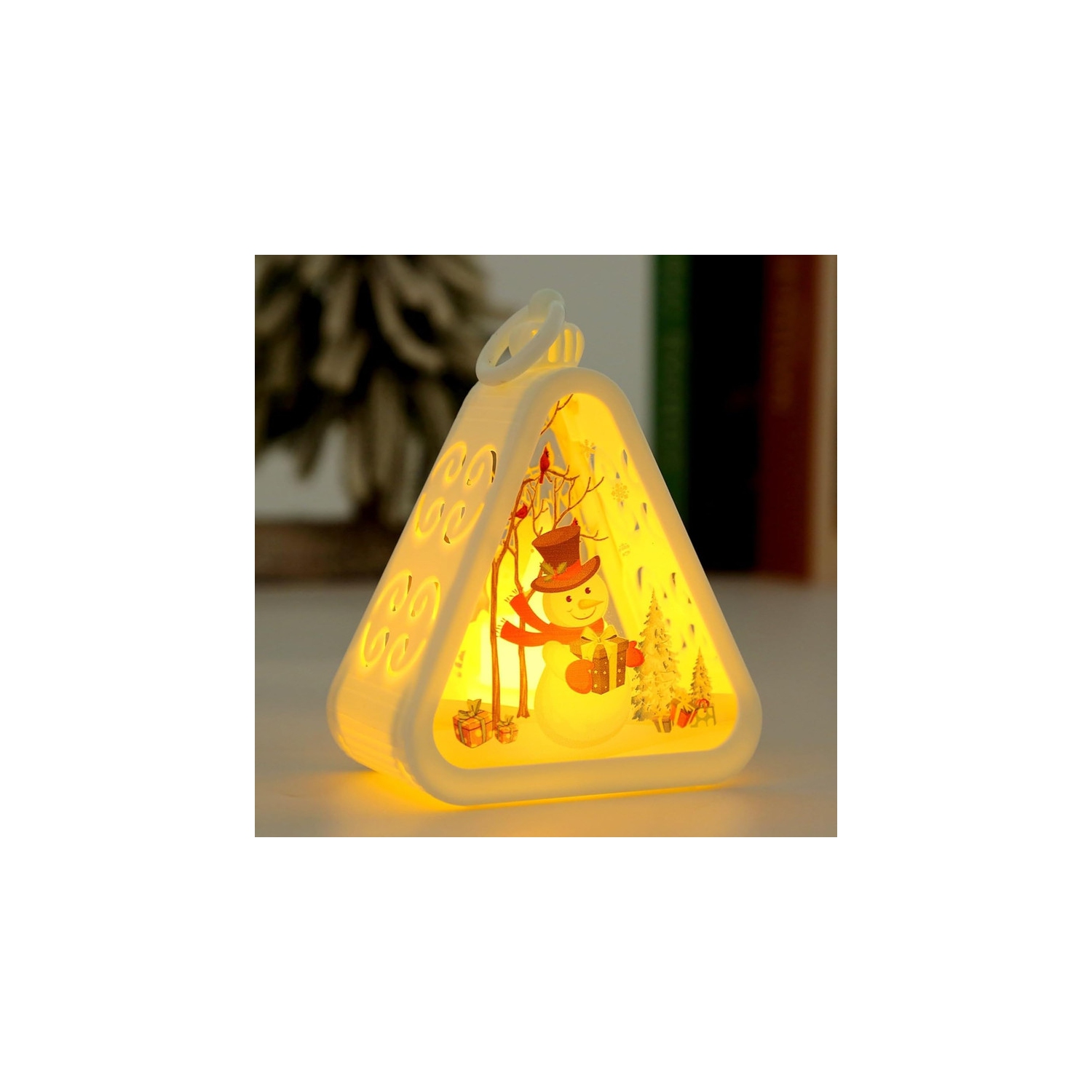 Décorations de Noël Nuit rétro, 2024 nouveau modèle de veilleuse rétro cadeau lumineux, petit cadeau Noël décoration de Noël, décorations de bureau