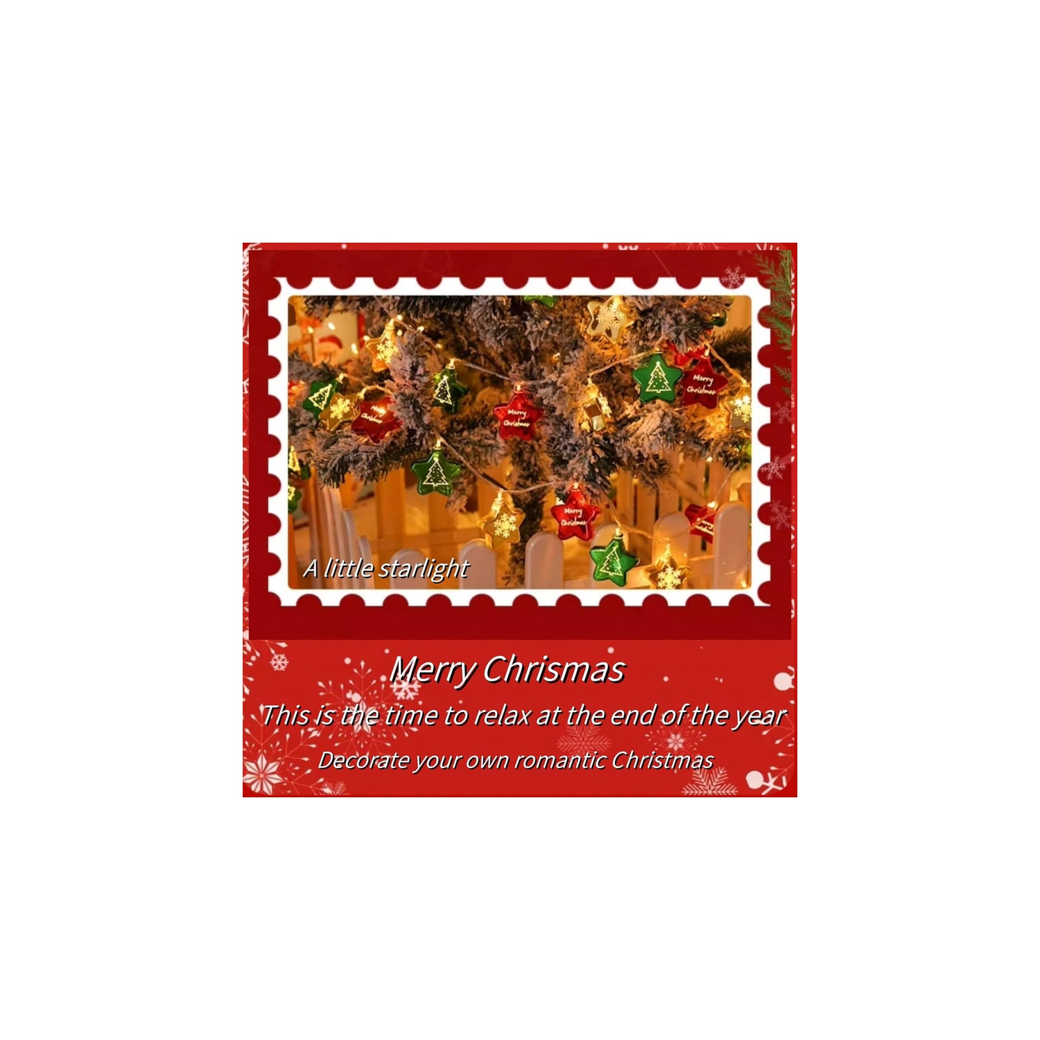 Star String Lights 19 FT 40 Led Lights, Christmas Tree Decor, Fairy Lights Battery/USB Operated Waterproof Indoor Outdoor Twinkle Christmas Lights