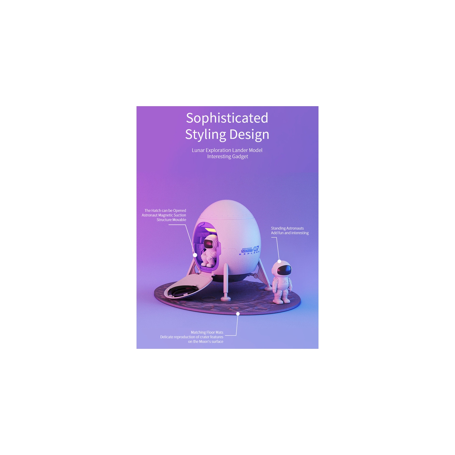 Lampe de table à projecteur Lander Starry Sky USB DEL Veilleuse Spaceman Laser Projection Lampe de table de chambre à coucher