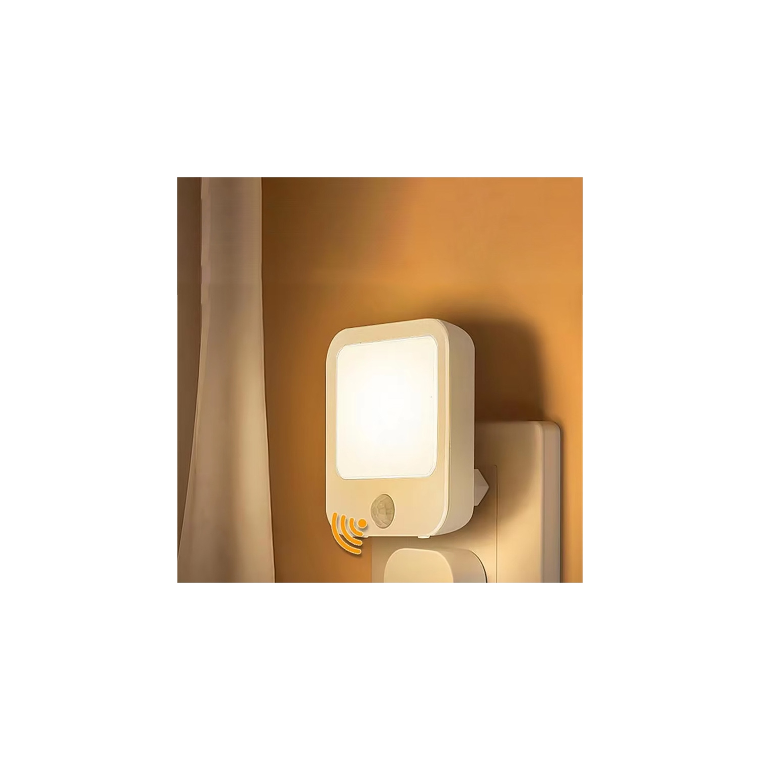 Détecteur de mouvement Lumières de nuit DEL Prise US Lampe d'armoire à intensité réglable pour chambre à coucher de bébé Corridor Éclairage de nuit