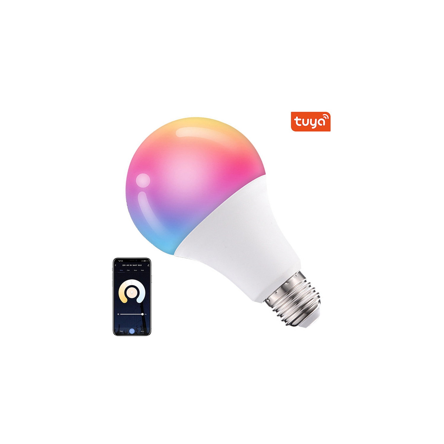 Bluetooth Remote Control LED Night Light Bulb E27 RGB 220V 15W Dimmable LED Lamp For Bedroom Decor Work With Tuya Smart Life APP