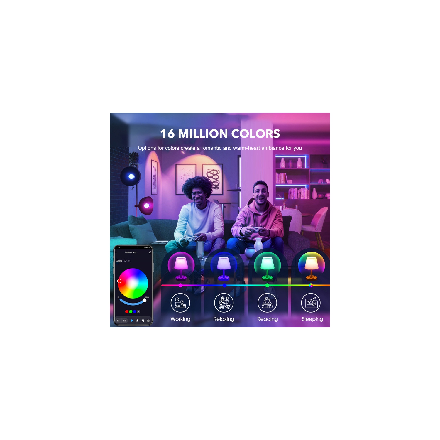 Bluetooth Remote Control LED Night Light Bulb E27 RGB 220V 15W Dimmable LED Lamp For Bedroom Decor Work With Tuya Smart Life APP