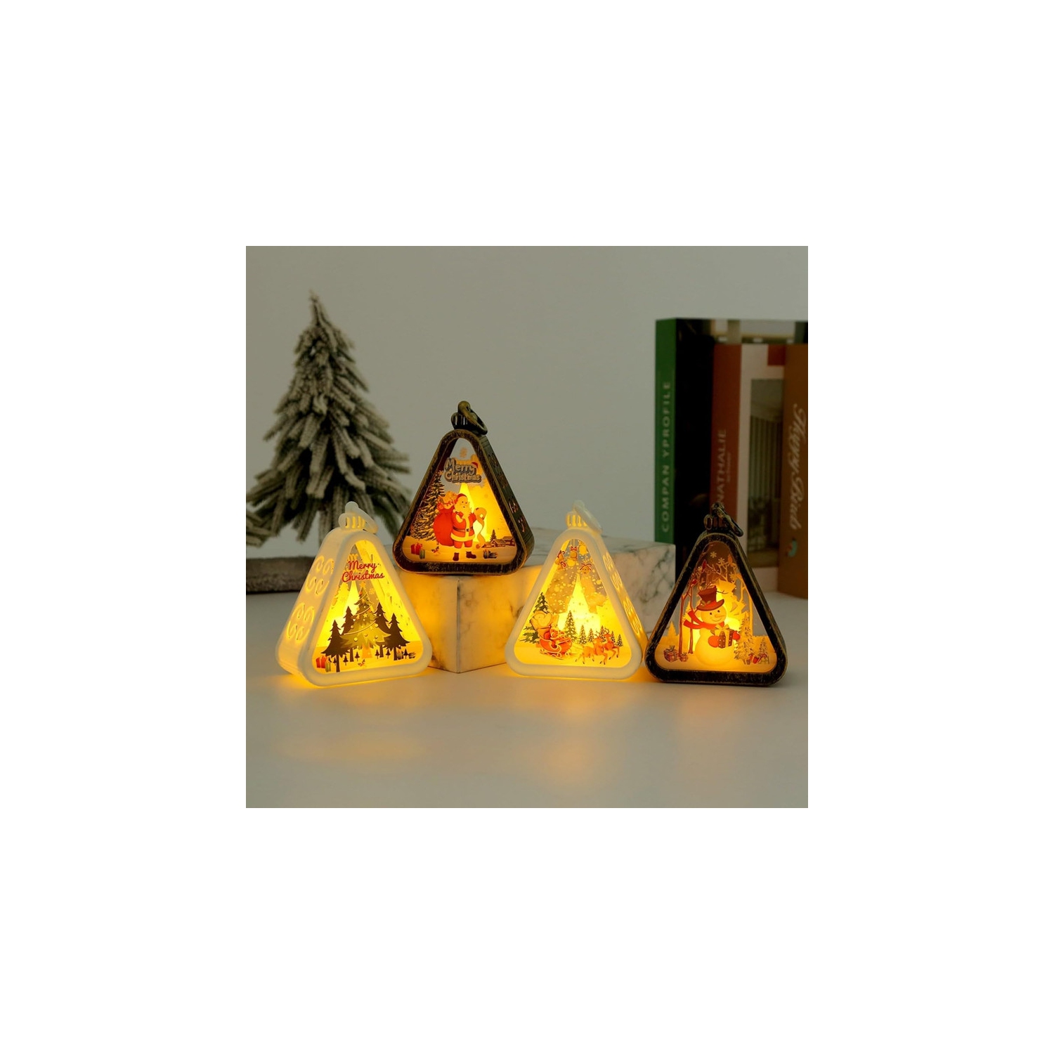 Christmas Decorations Retro Night, 2024 New Model Retro Night Light Luminous Gift, Santa Claus Small Gift Christmas Tree Decoration, Luminous Gift