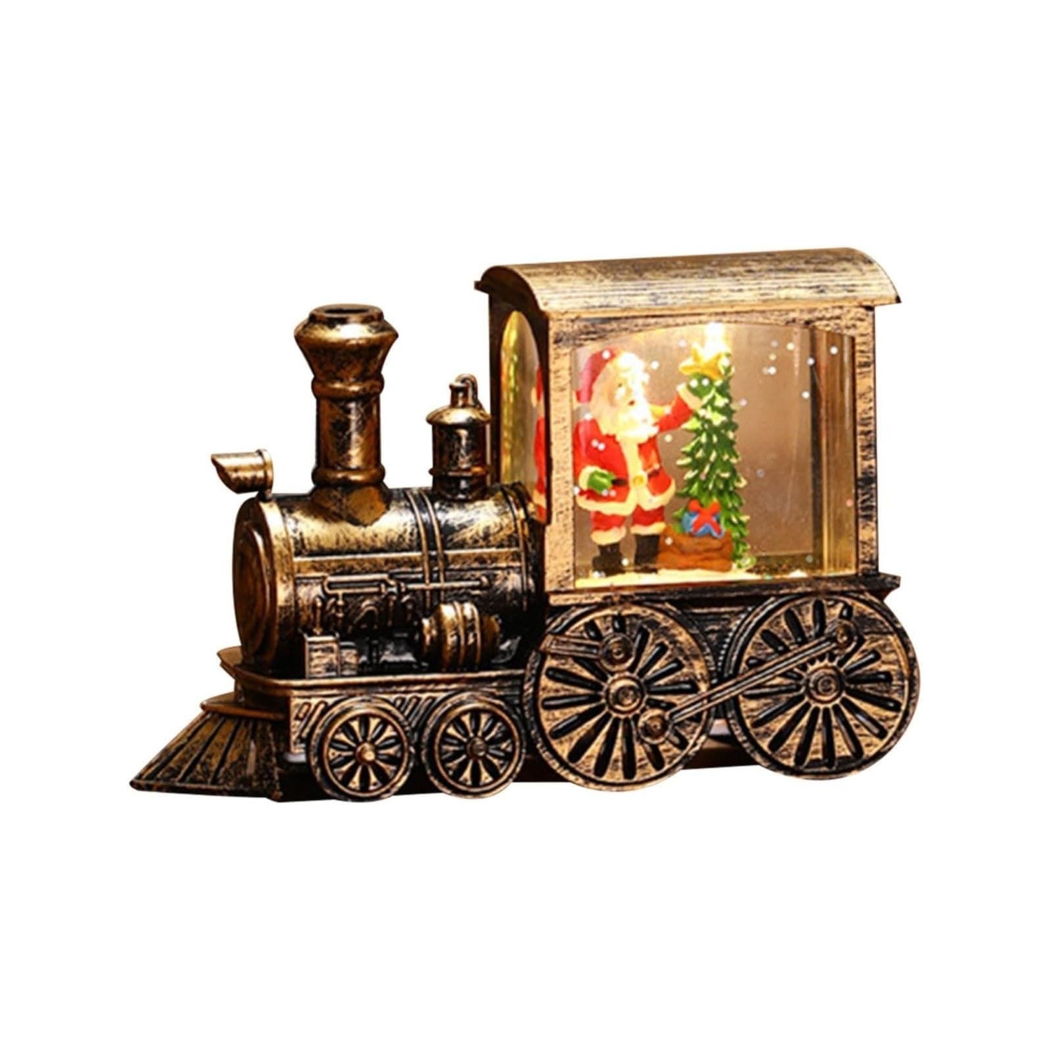 Christmas Table Decorations Tabletop Centerpiece for Christmas Santa Train Snow Globe Night Light Seasonal Winter Holiday Kitchen Dining Table Decor