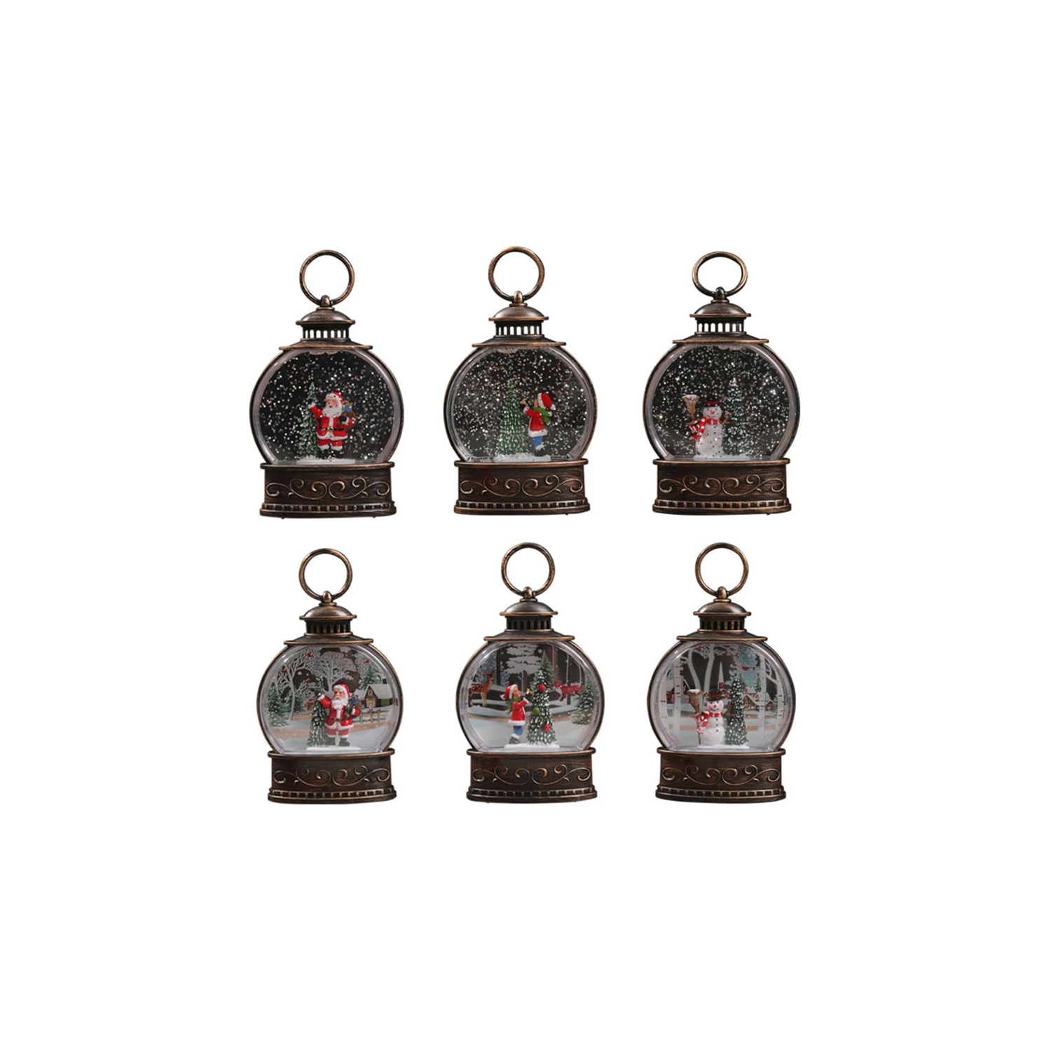 Décoration de Noël Lanterne tempête cadeau à la main Père Noël Injection d'eau Petite veilleuse portative Décoration de Noël Petite décoration de