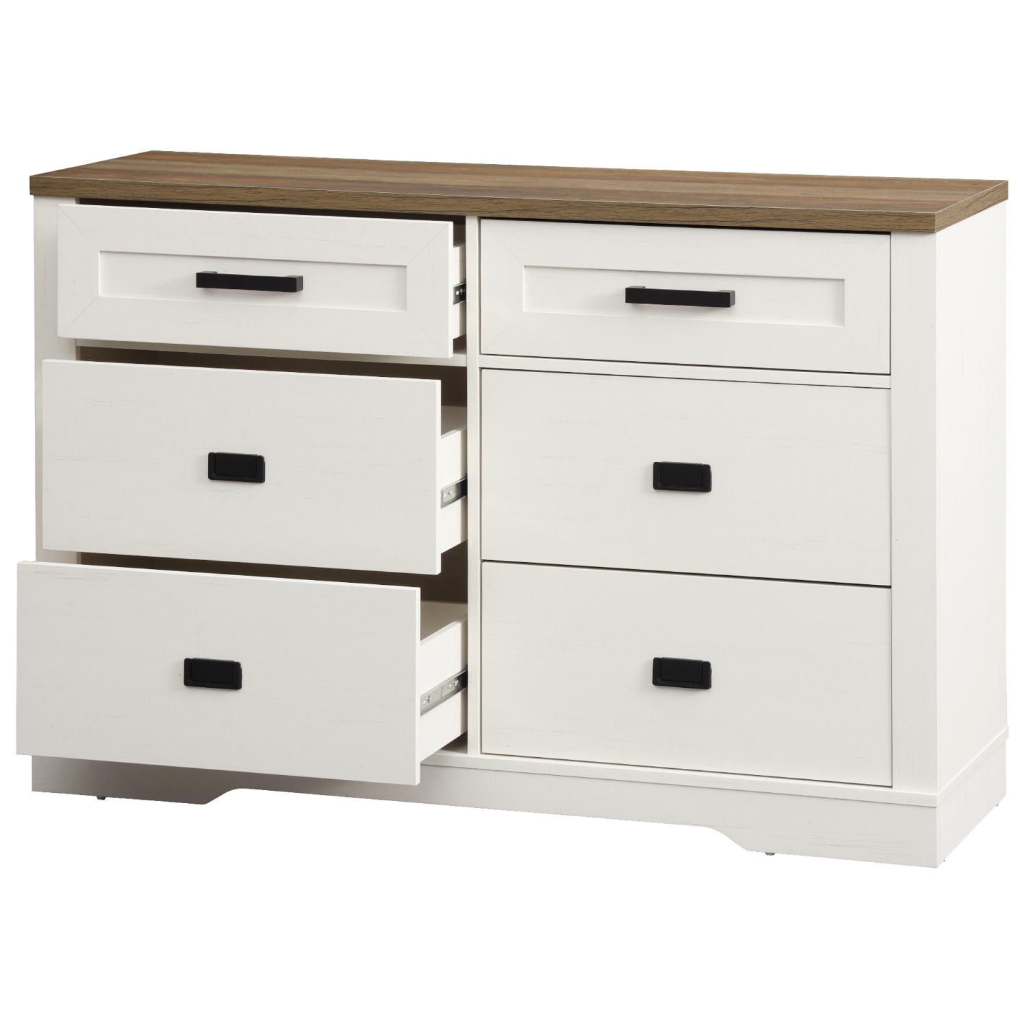 WAMPAT Dresser for Bedroom with 6 Drawers, 47" Wide Storage Chest of Drawers, Wood Closet Chests Organizer for Clothes, Kids Room, Living Room,