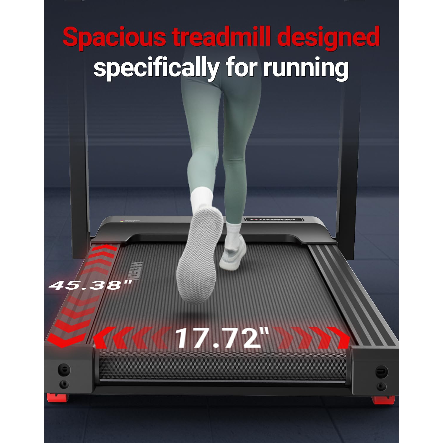 HARISON Treadmill for Home with Incline, 3.0HP Running Machine with 300 lbs Weight Capacity, 17.72" Wide Tread Belt, Bluetooth Speaker