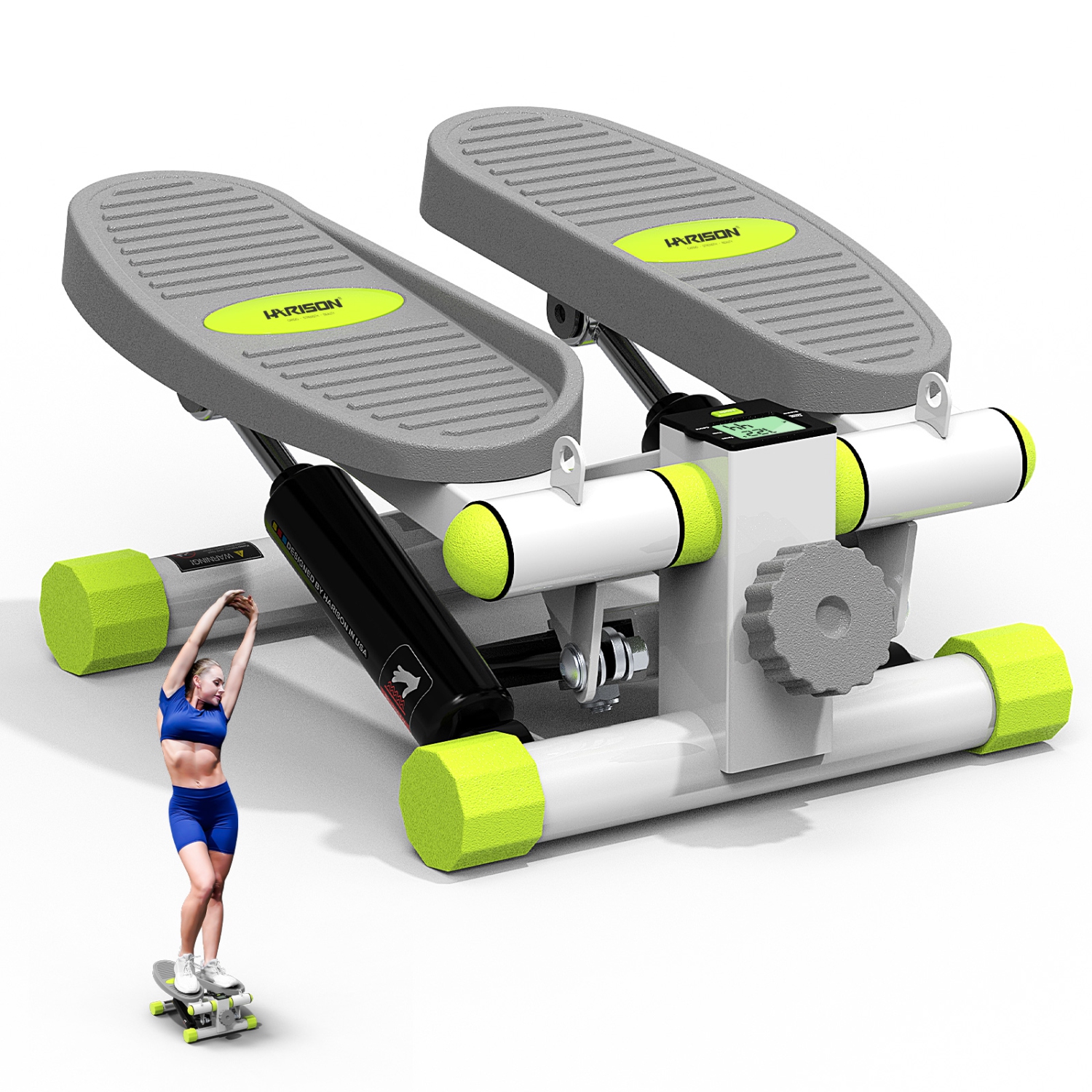 HARISON Mini Stepper for Exercise, Stair Stepper for Home 330lbs, Aerobic Exercise Stepper Machine with LCD Monitor for Fully Body Workout