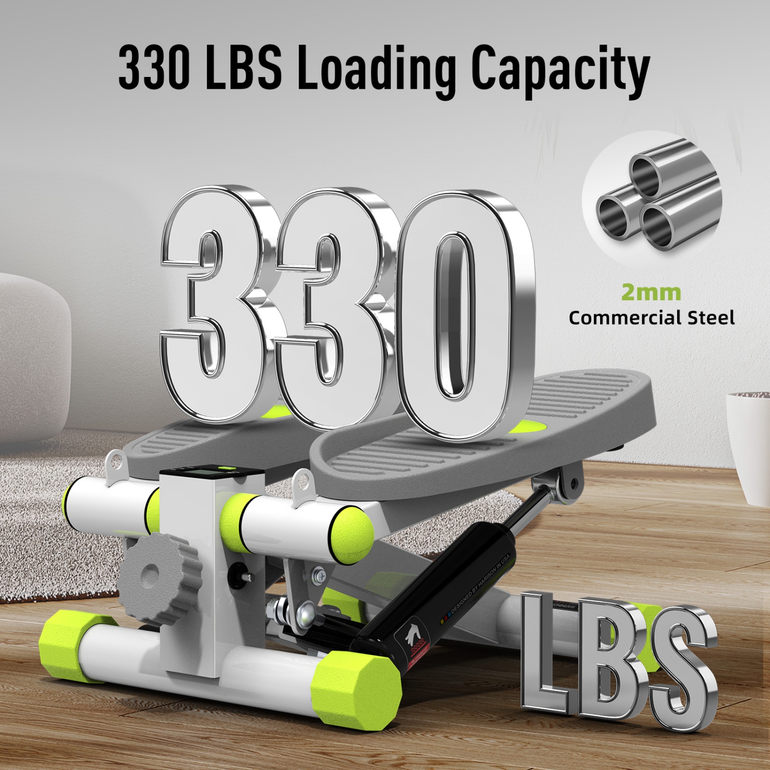 HARISON Mini Stepper for Exercise, Stair Stepper for Home 330lbs, Aerobic Exercise Stepper Machine with LCD Monitor for Fully Body Workout