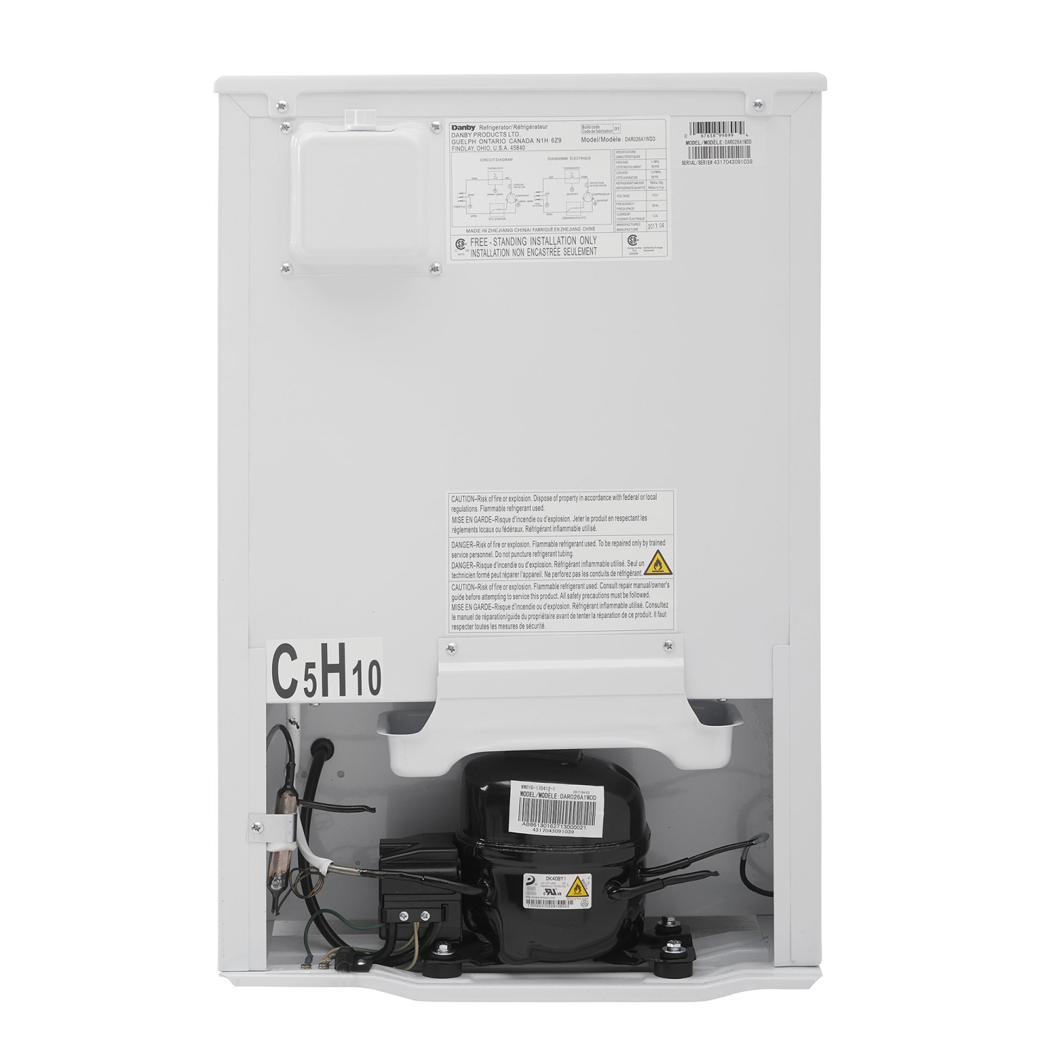 Danby DAR026A1WDD 2.6 cu. ft. Compact Fridge in White