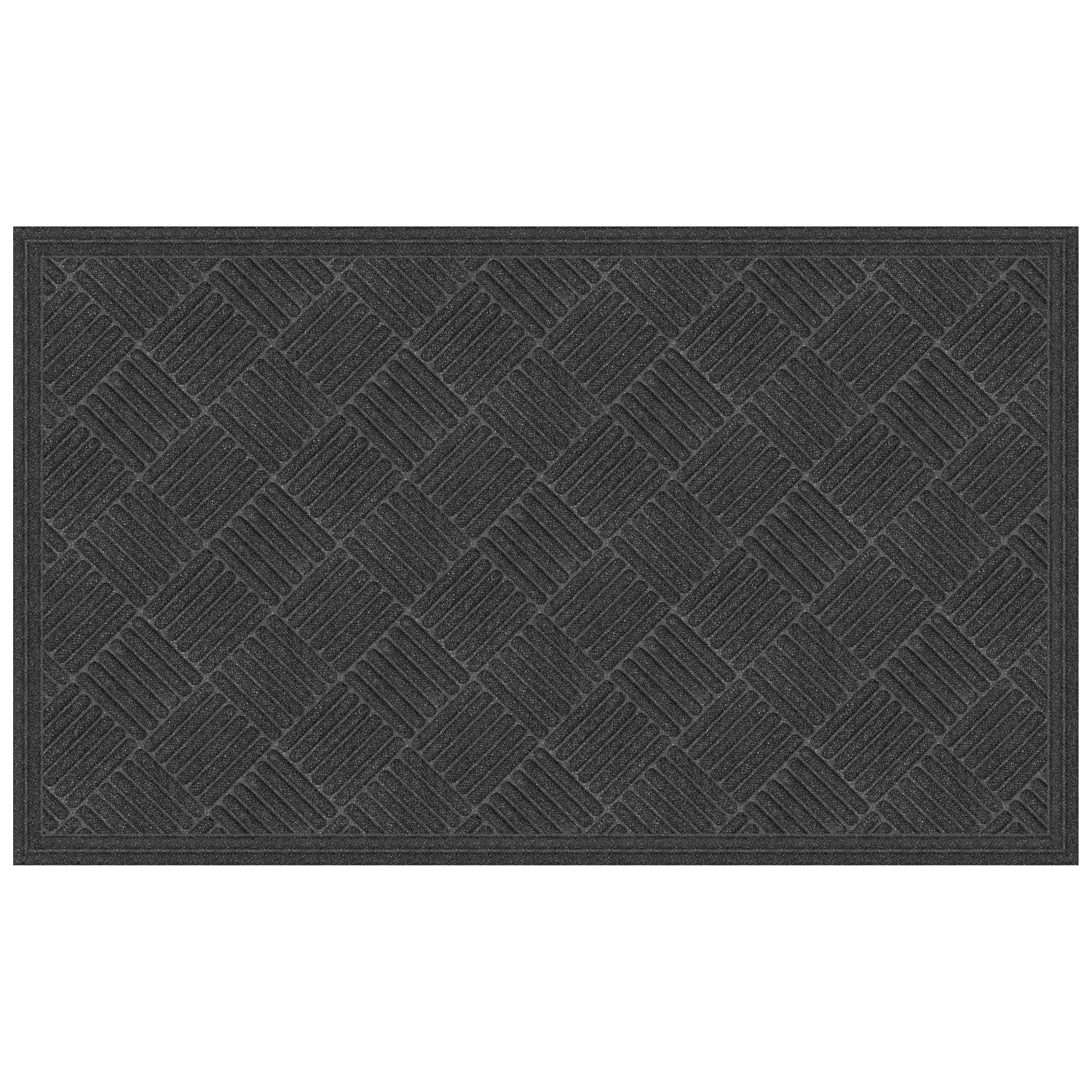 Apache Mills – Tapis d'entrée Textures Crosshatch, 3 x 5 pi, anthracite